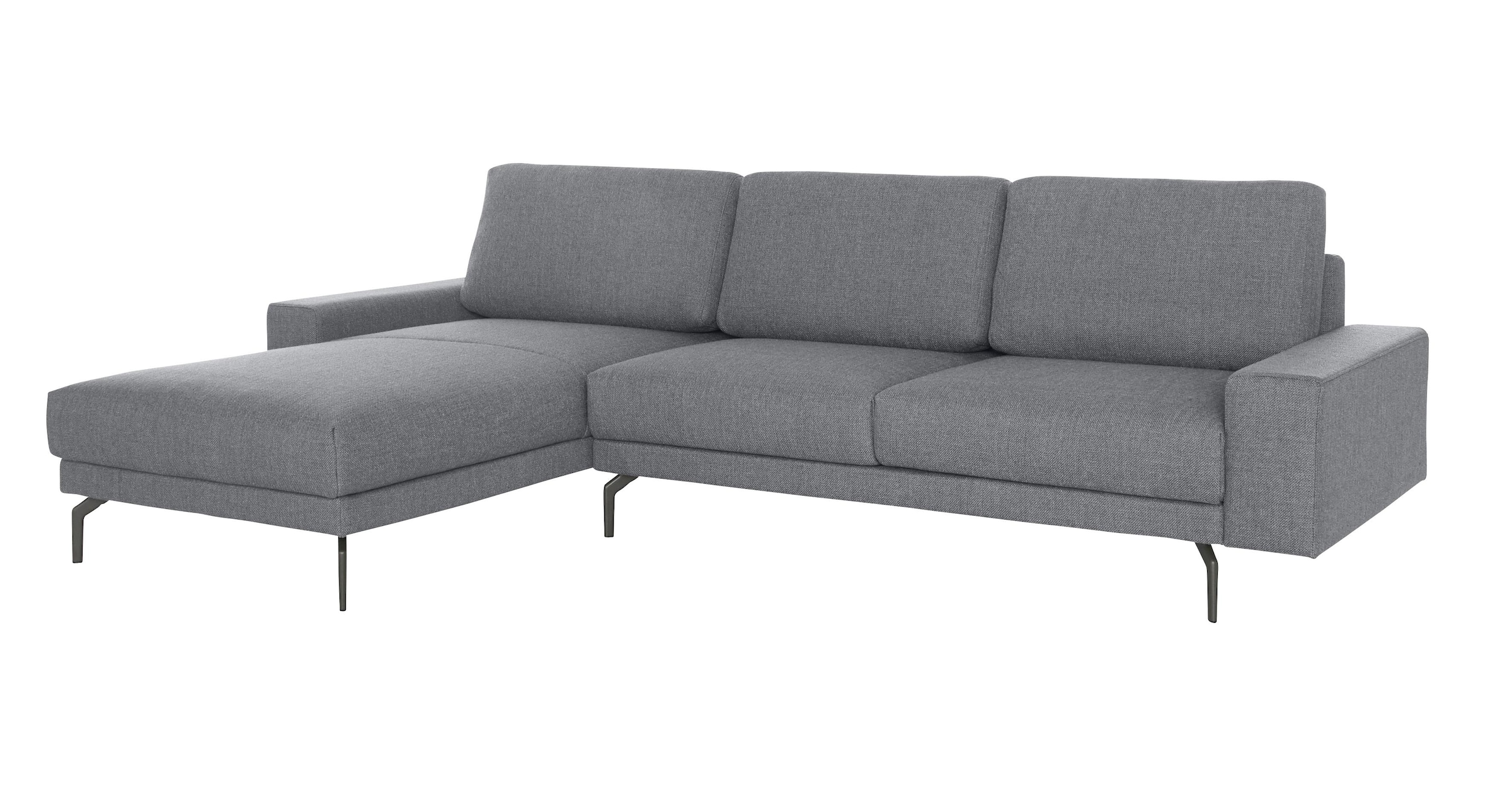 Creation BY ROLF BENZ Ecksofa »CR.450, Designecksofa, L-Form« Armlehne breit und niedrig, Alugussfüße in umbragrau, Breite 274 cm