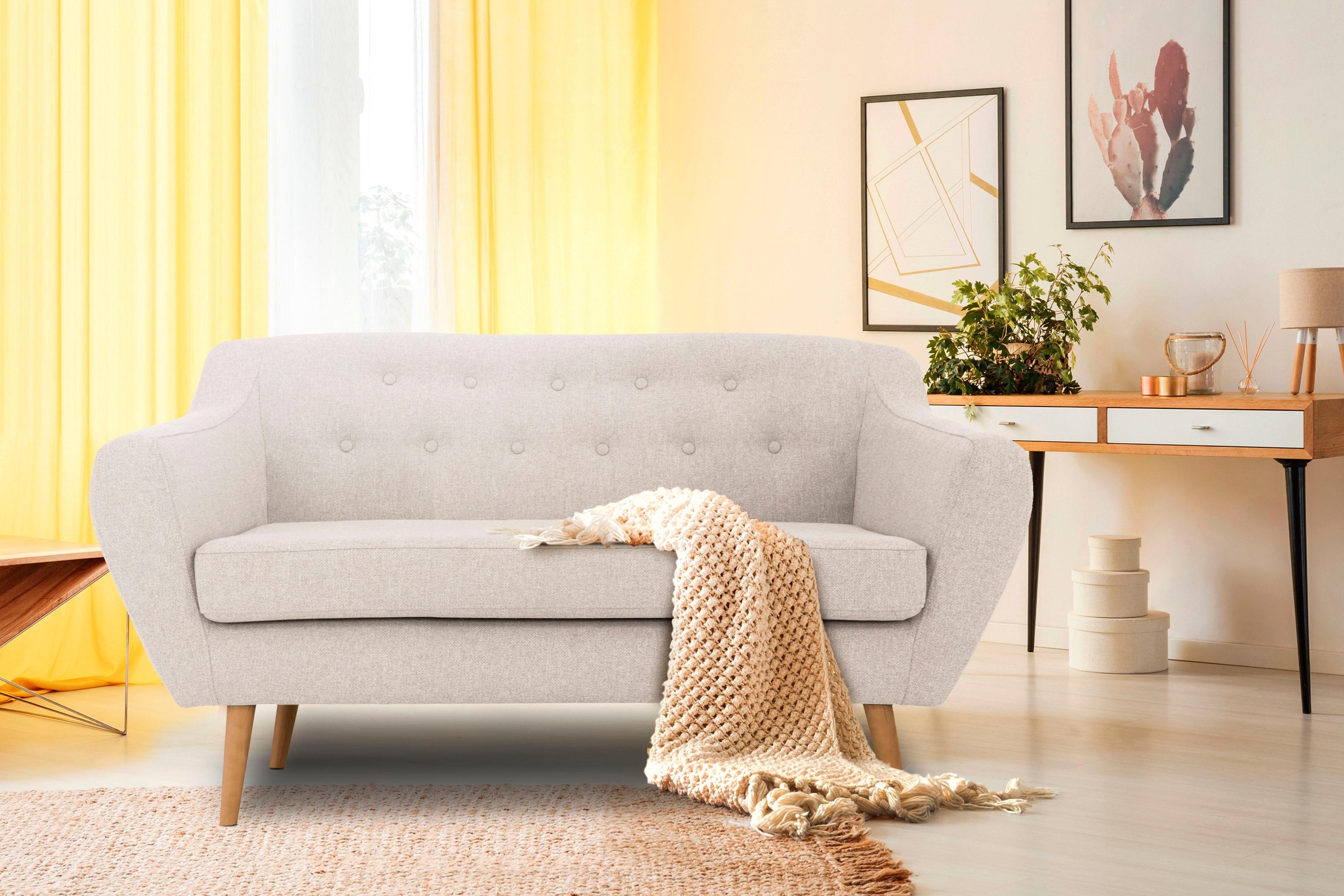 Home affaire 2-Sitzer »Renne« mit Heftung im Rücken im skandinavischem Stil günstig online kaufen