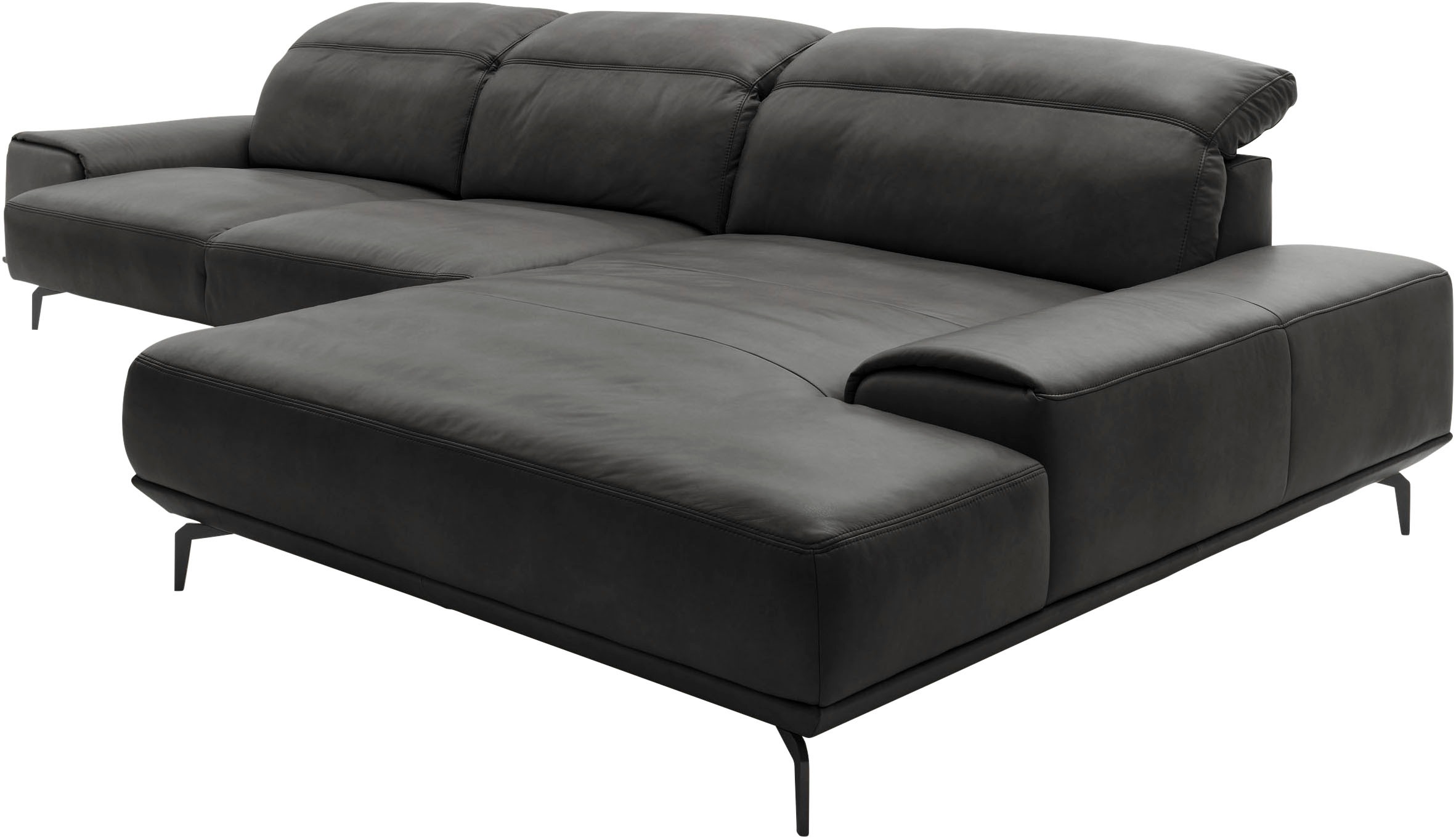 Musterring Wohnlandschaft »MR 2490«, Fuß schwarz, Sitzhöhe 48cm, wahlweise mit Funktionen, Maße 342x207 cm