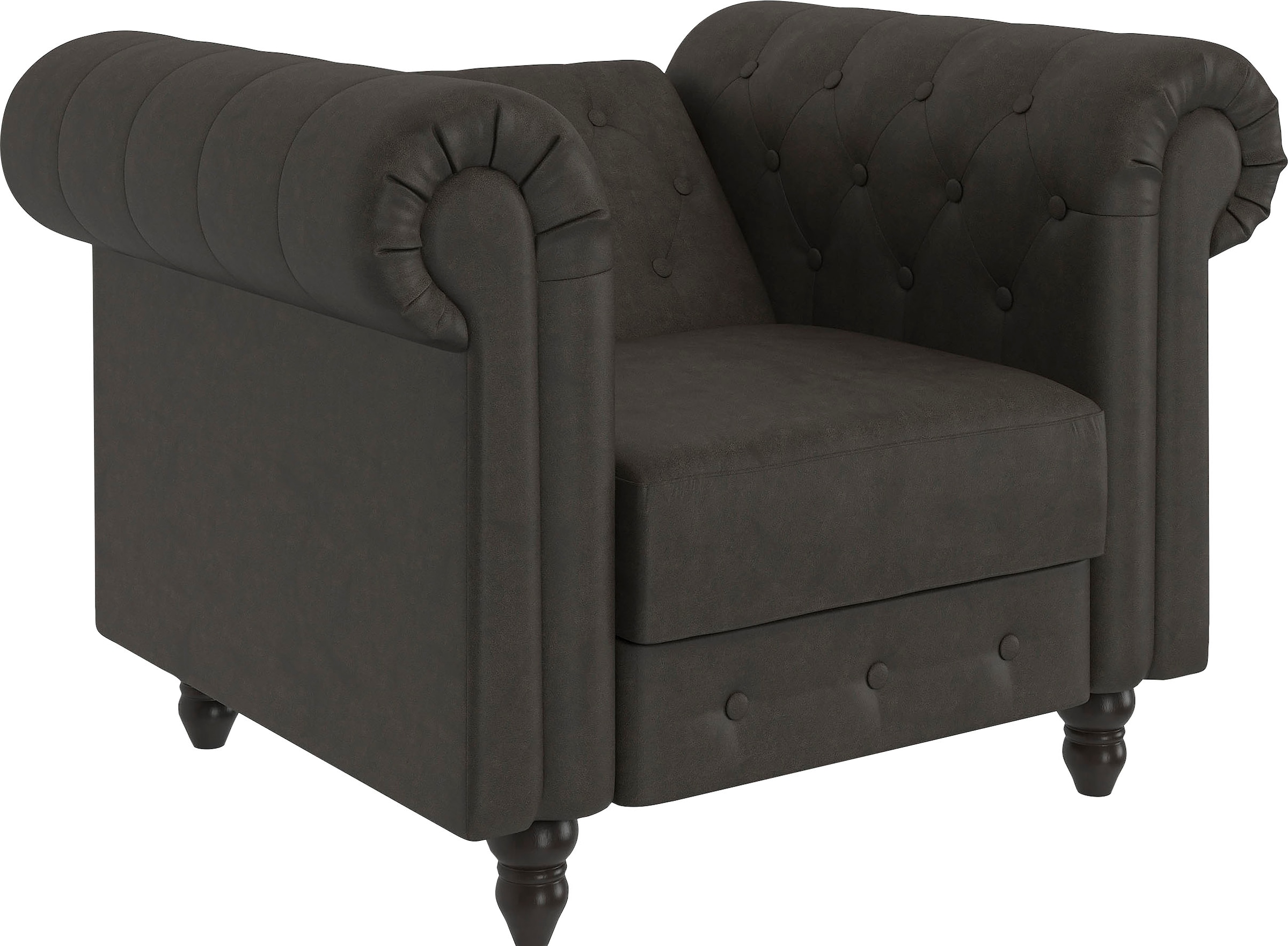 Dorel Home Chesterfield-Sessel »Felix«, mit Rückenlehne 3-fach verstellbar, Beine Massivholz, Sitzhöhe 46 cm