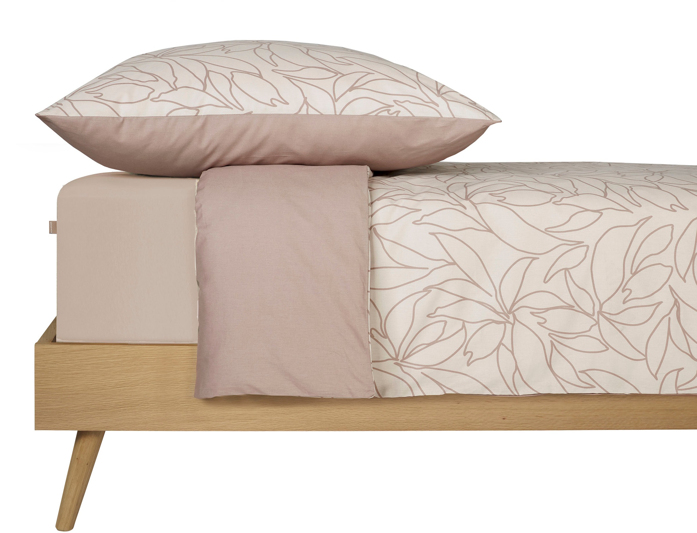 Schiesser Wendebettwäsche »Leaves aus weicher Baumwolle mit schlichtem Botanikprint«, Made in Green