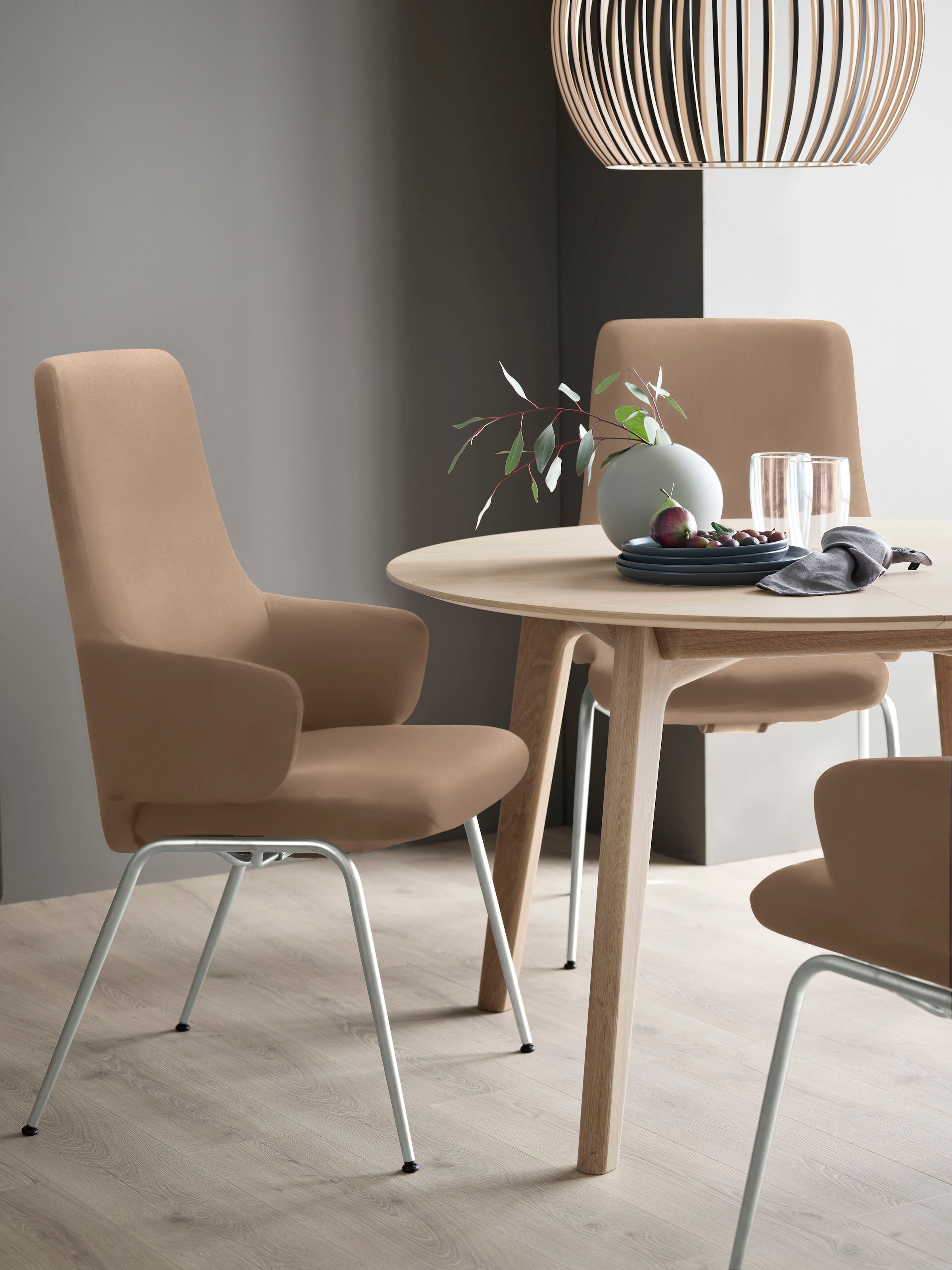 Stressless® Polsterstuhl »Laurel«, Leder BATICK, High Back mit Armlehne, Größe L, mit Beinen aus Stahl in Chrom