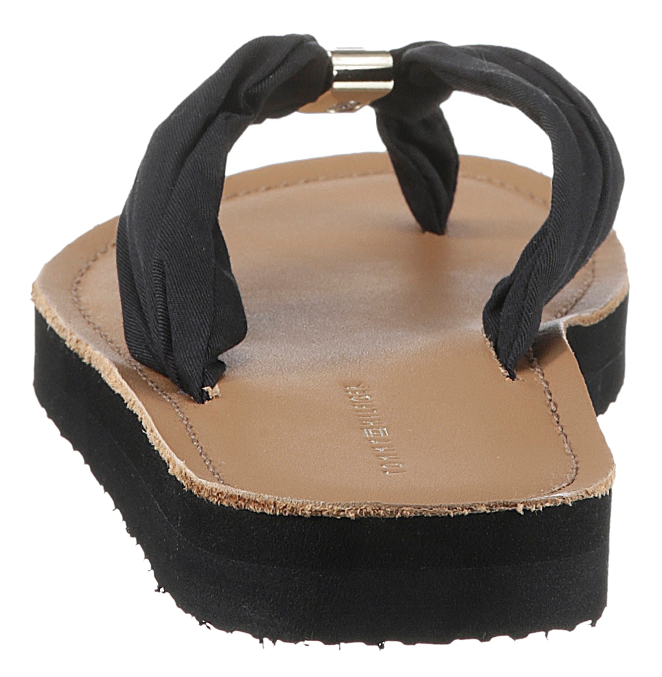 Tommy Hilfiger Zehentrenner »TH ELEVATED BEACH SANDAL«, Sommerschuh, Bequemschuh, Flats, Schlappen mit TH-Schmuckelement