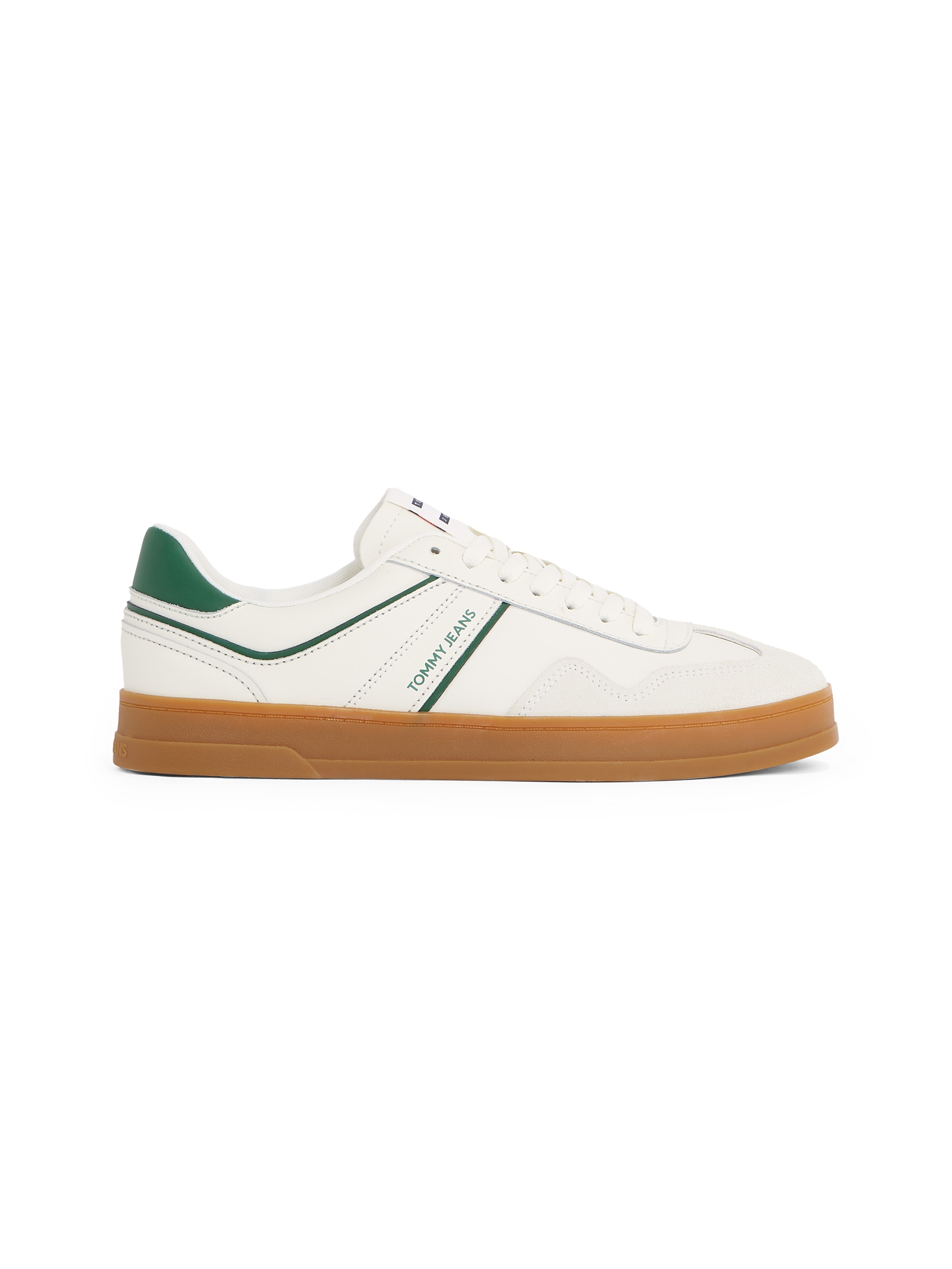 Tommy Jeans Sneaker »THE GREENWICH LEATHER«  , Freizeitschuh, Halbschuh, Schnürschuh mit kontrastfarbenen Details