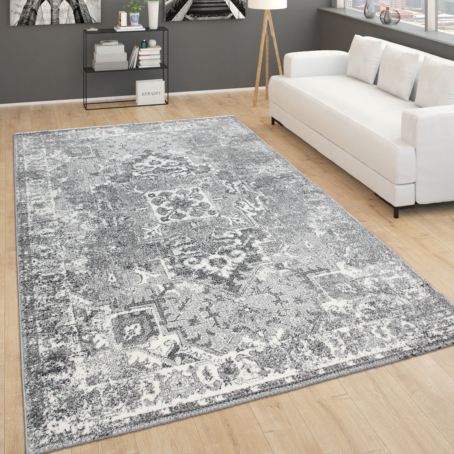 Paco Home Teppich »Alabama 372«, rechteckig, 12 mm Höhe, Kurzflor, Orient-Optik, Vintage Design, Wohnzimmer