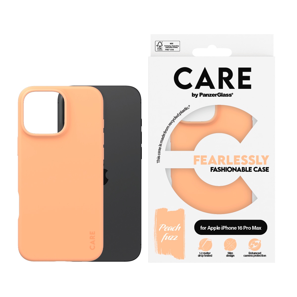 CARE by PanzerGlass Handyhülle »Fearlessly Fashionable Case für Apple iPhone 16 Pro Max« Smartphones Backcover, Schutzhülle, Handyschutzhülle, Case, Schutzcase, stoßfest
