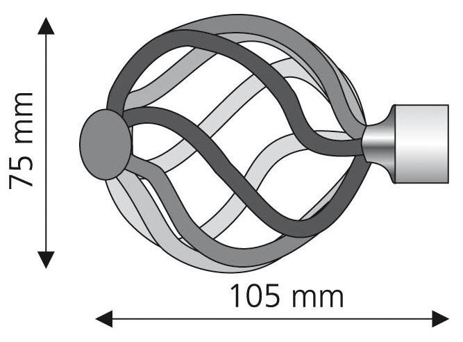 Liedeco Gardinenstangen-Endstück »Helena«, (Set, 2 St.), für Gardinenstangen Ø 16 mm