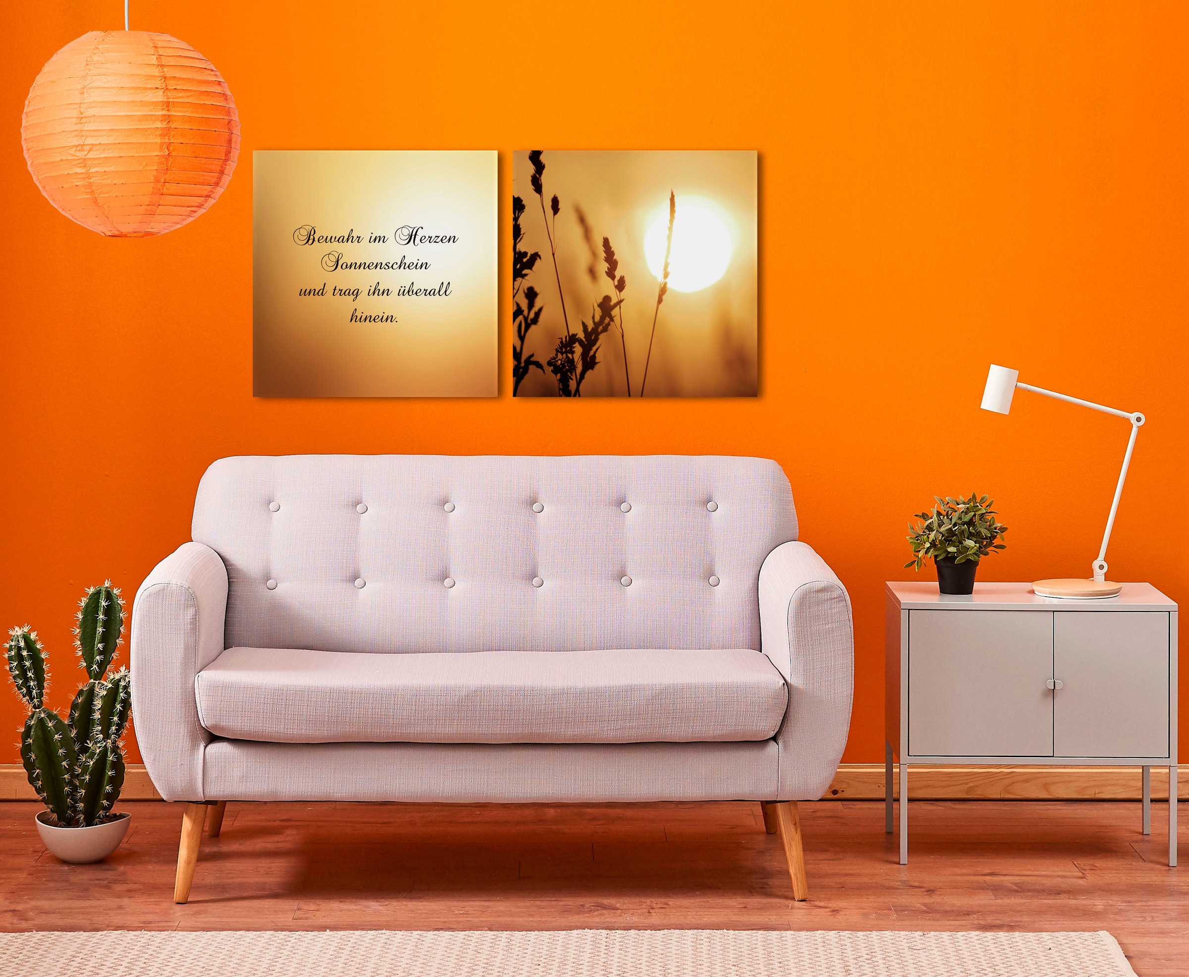 queence Leinwandbild »Sonnenschein«, Gräser-Sonnenaufgang-Blumenbilder-Kuns günstig online kaufen