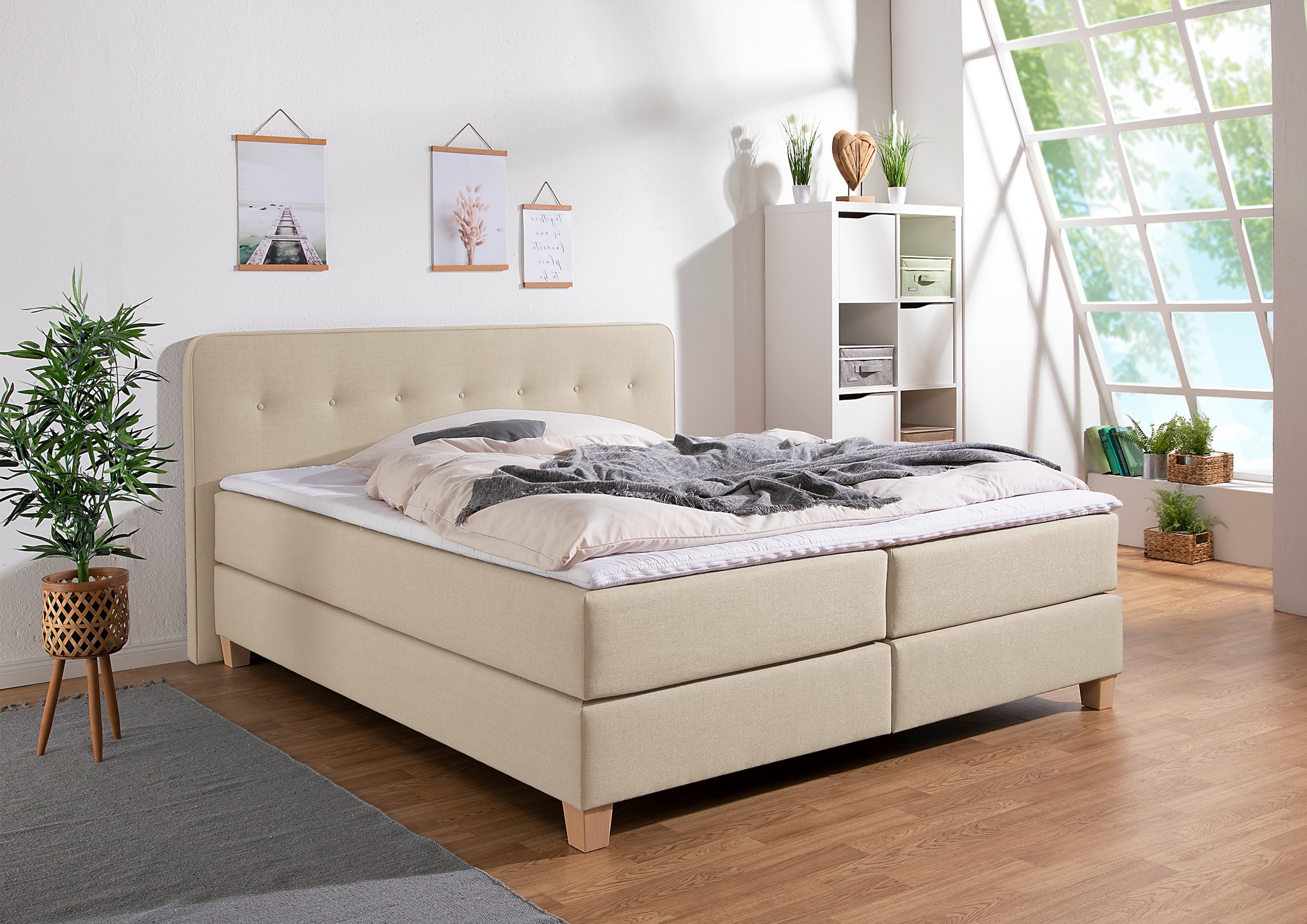 Bild von Home affaire Boxspringbett »Fargo«, in Überlänge 220 cm, mit Topper, 3 Ausführungen, 4, Breiten