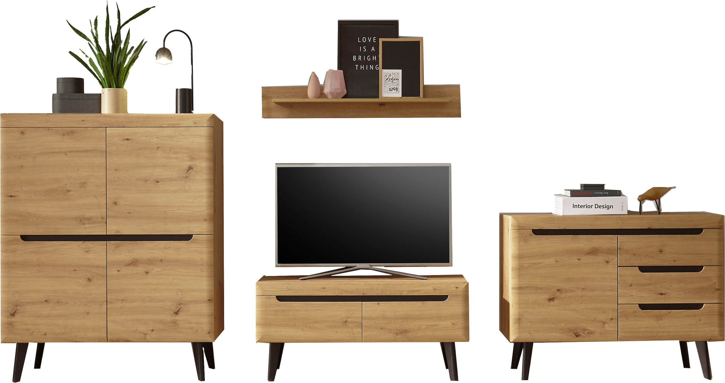 INOSIGN Wohnwand »Torge, Anbauwand, Schrankwand, Mediawand, Wohnzimmer-Set« 4 Stk. tlg.