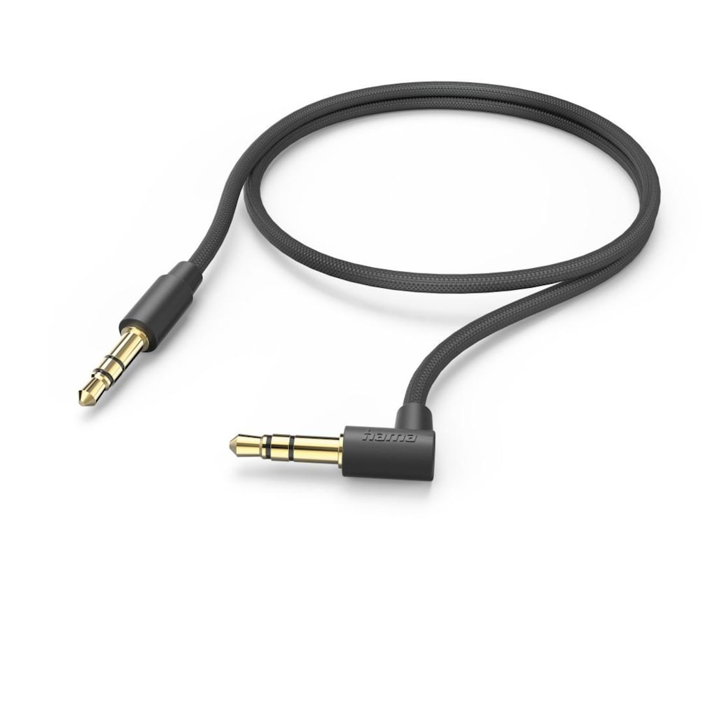 Hama Audio-Kabel »Aux Kabel, 3,5 mm Klinke, 90° Winkelstecker, 0,5 m, Schwarz«, 3,5-mm-Klinke, 50 cm