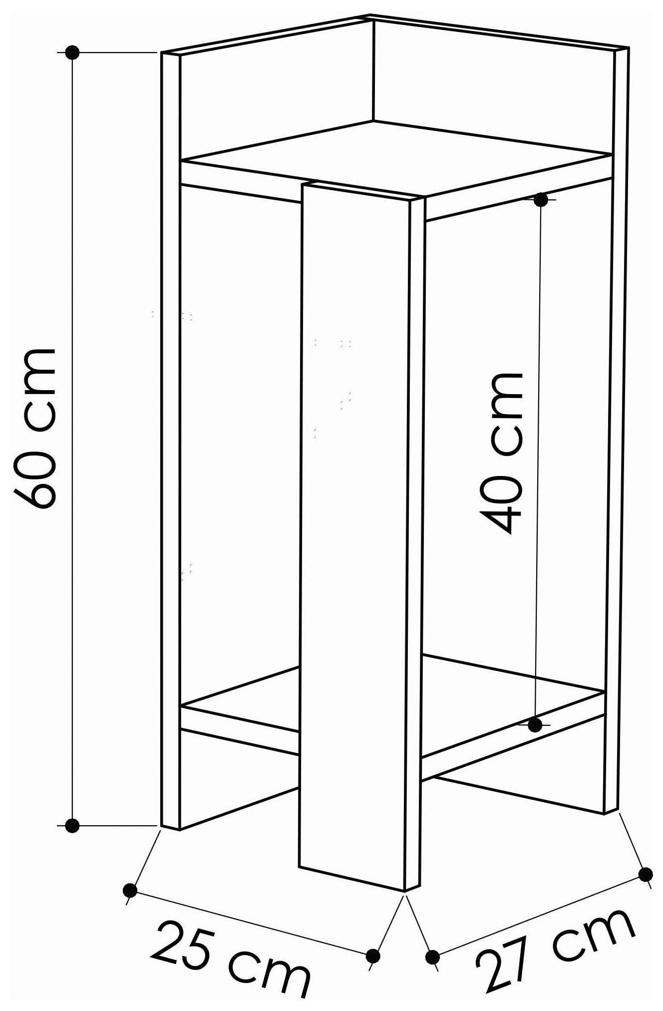 Decortie Nachttisch »ELOS NACHTTISCH LINKS MODUL«, (Packung, 1 St.), Leichte Montage, Lagerung, Platzsparend