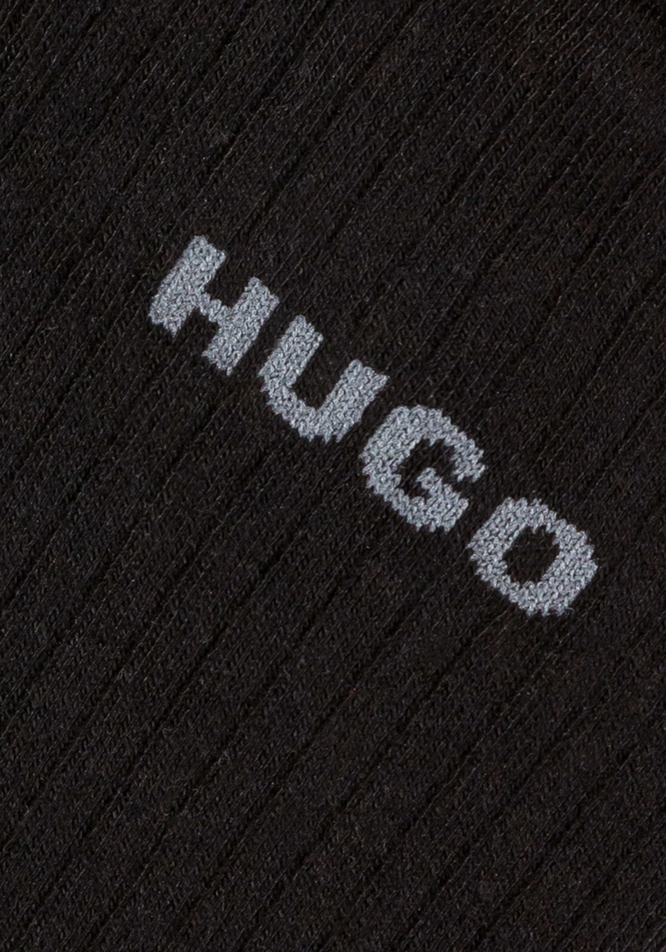 HUGO Underwear Freizeitsocken »2P QS FINE RIB CC«, mit großem Logo