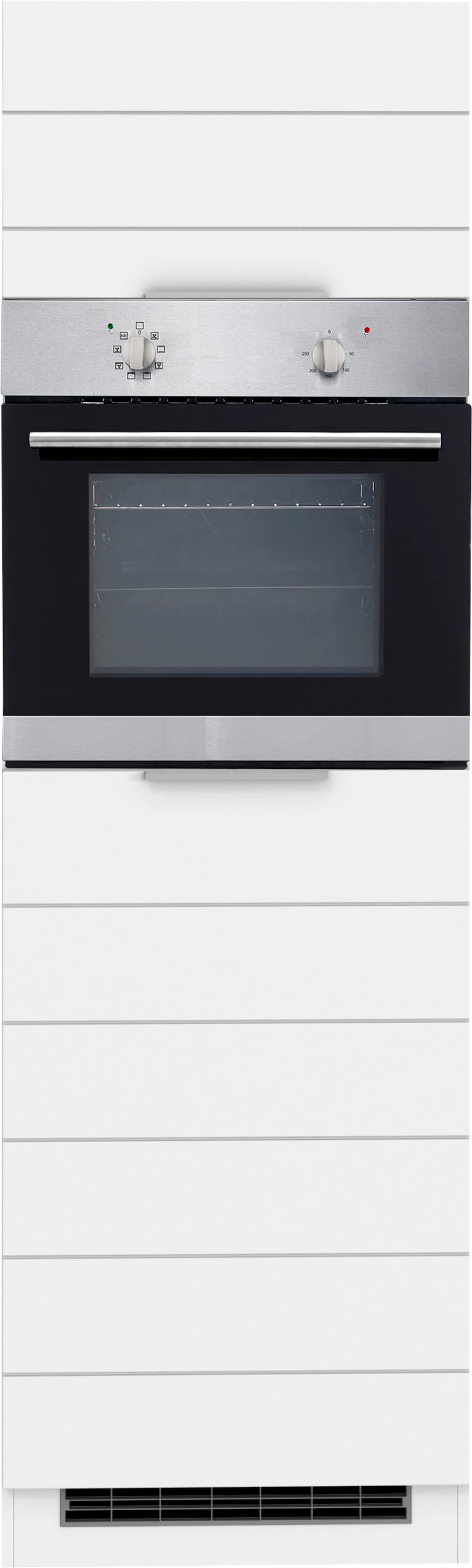 KOCHSTATION Backofen/Kühlumbauschrank »KS-Luhe« 60 cm breit, hochwertige MDF-Fronten mit waagerechter Lisene