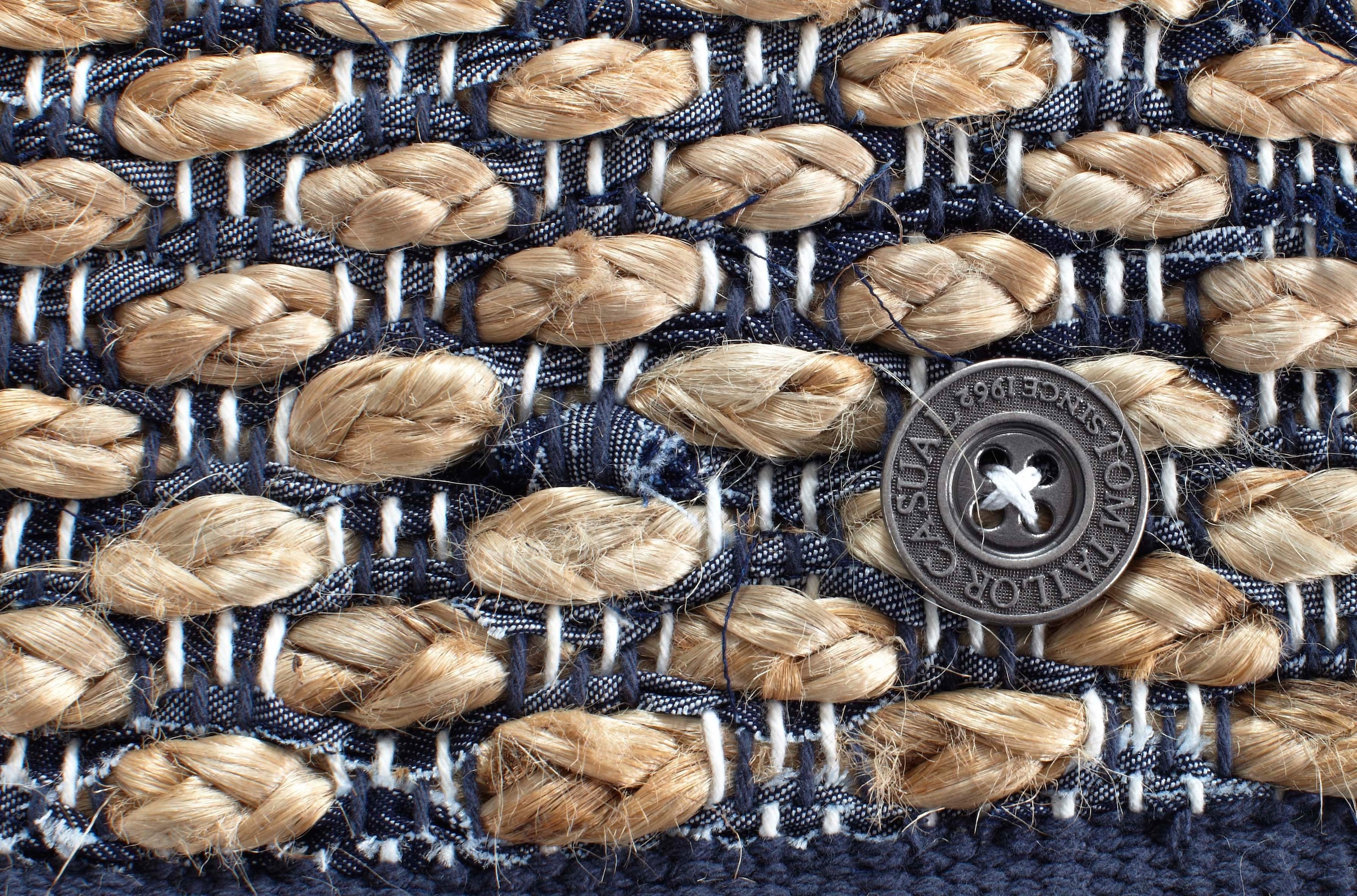TOM TAILOR HOME Teppich »Braid«, rechteckig, 7 mm Höhe, Flachgewebe, handgewebt, Material: 70% Jute, 30% Baumwolle