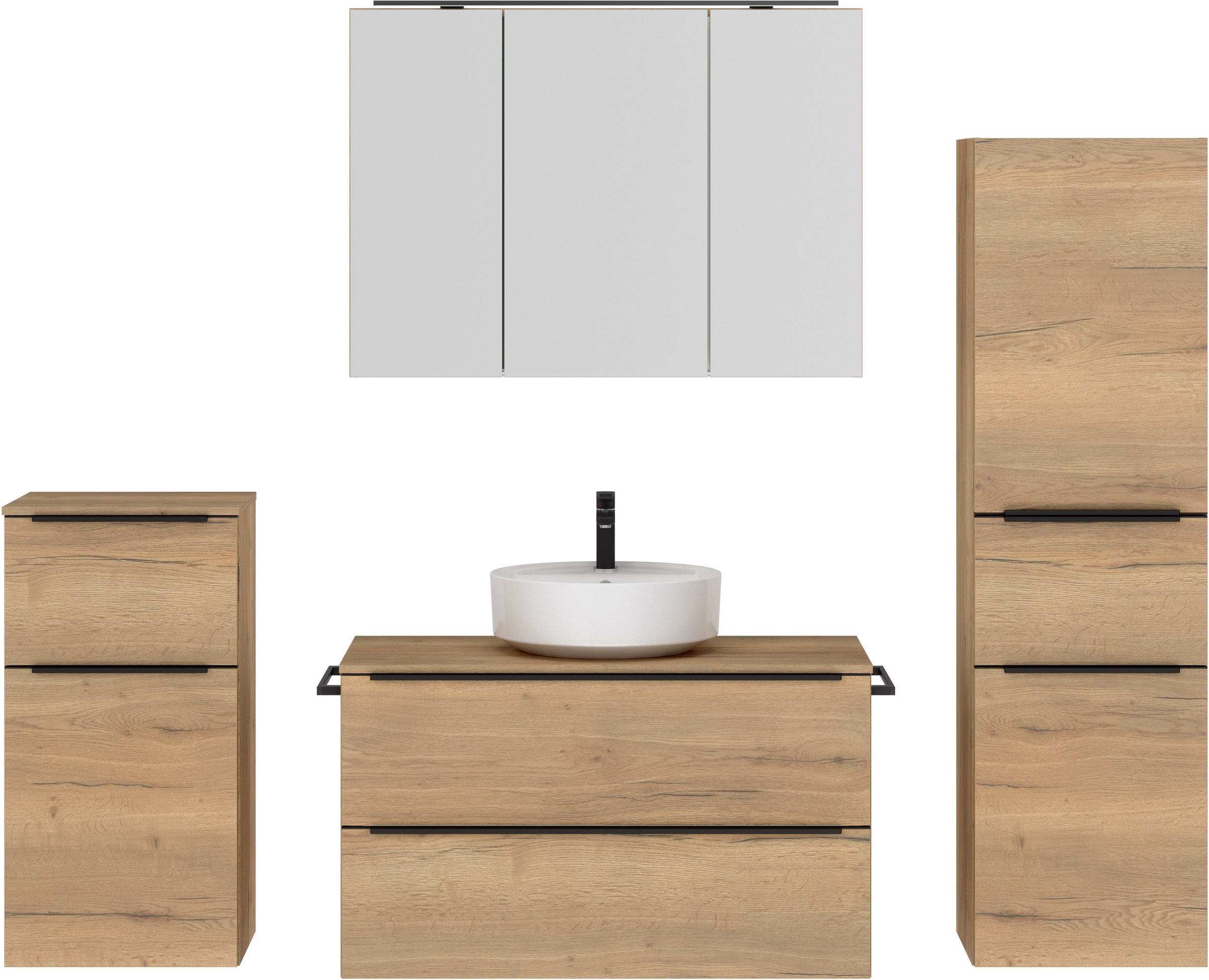 nobilia Badmöbel-Set "Alvene" vormontiert, mit Soft-Close, 4 Stk. tlg. günstig online kaufen