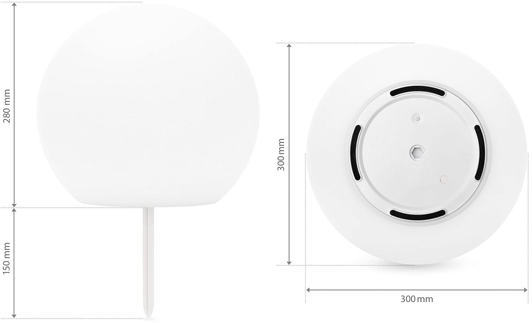 my home LED Solarleuchte »Orlaith, LED-Solar Kugelleuchten Ø 30 cm + Ø 40 cm«, Leuchtmittel LED-Modul | LED fest integriert, mit Erdspießen
