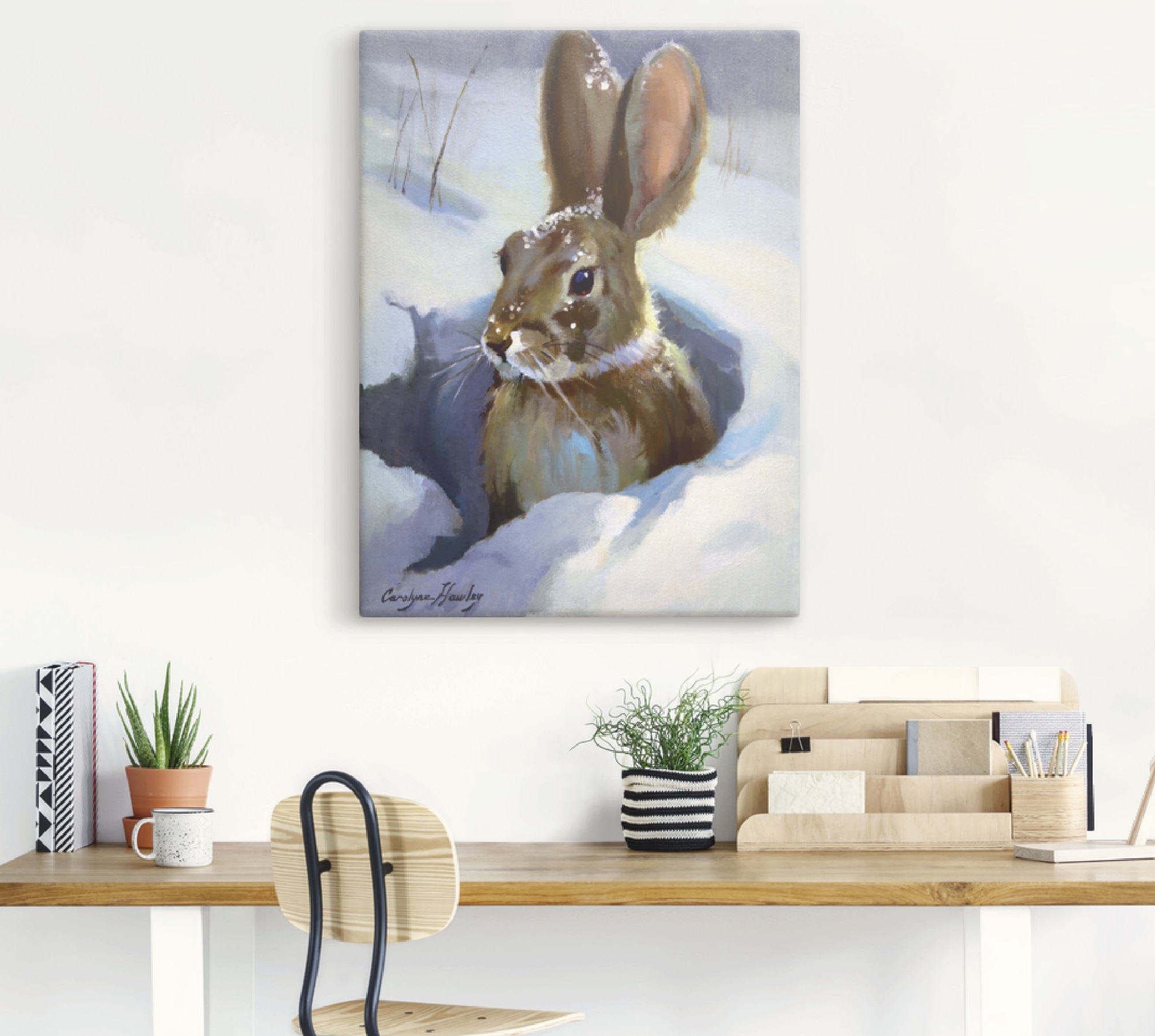 Artland Wandbild »Schneehase«, Wildtiere, (1 St.), als Leinwandbild, Poster in verschied. Größen