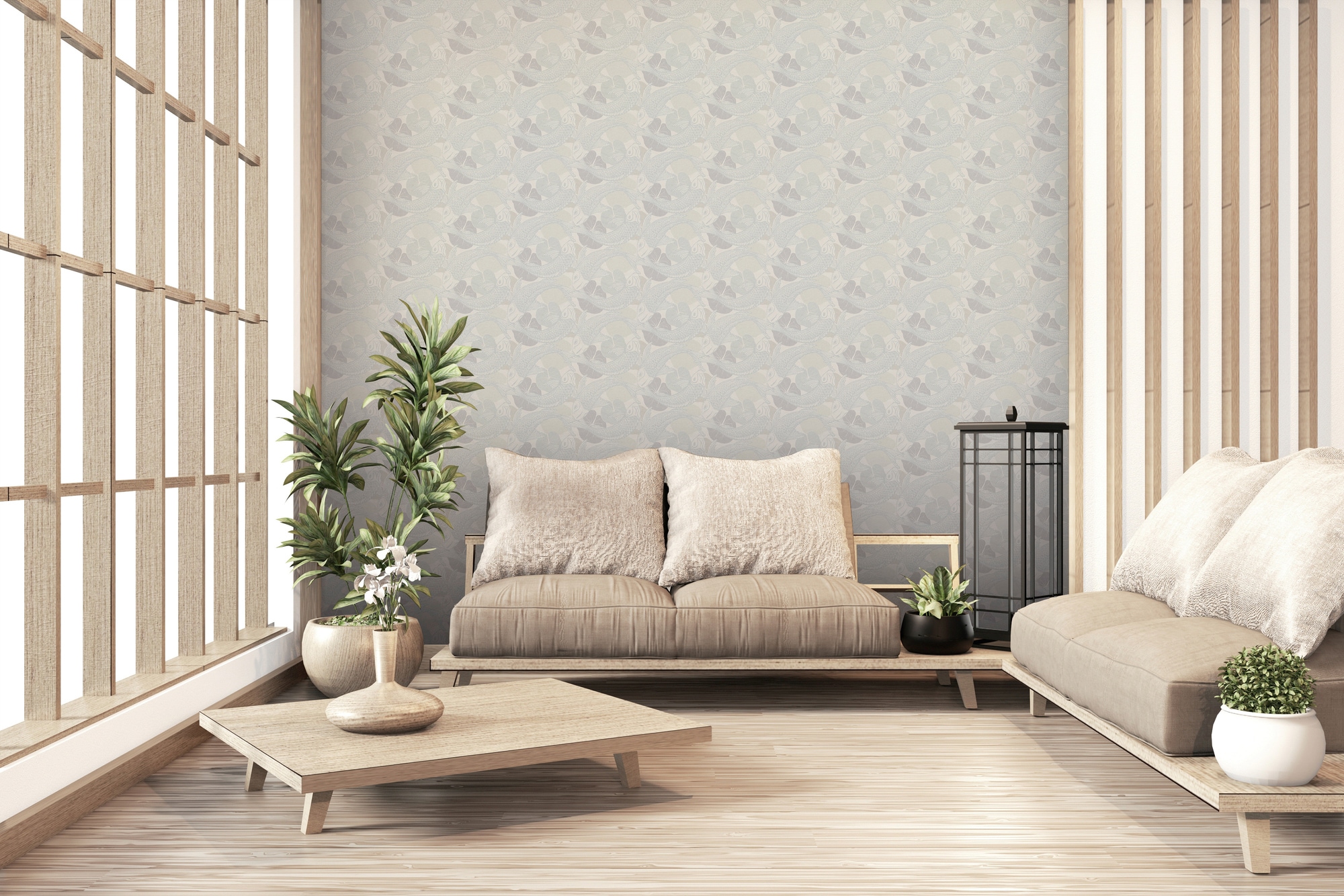 living walls Vliestapete »Metropolitan Stories, Mio Tokio«, Motiv-abstrakt-naturalistisch, Tapete Koi Tapete Japanisch Tapeten Wohnzimmer Schlafzimmer Küche Flur