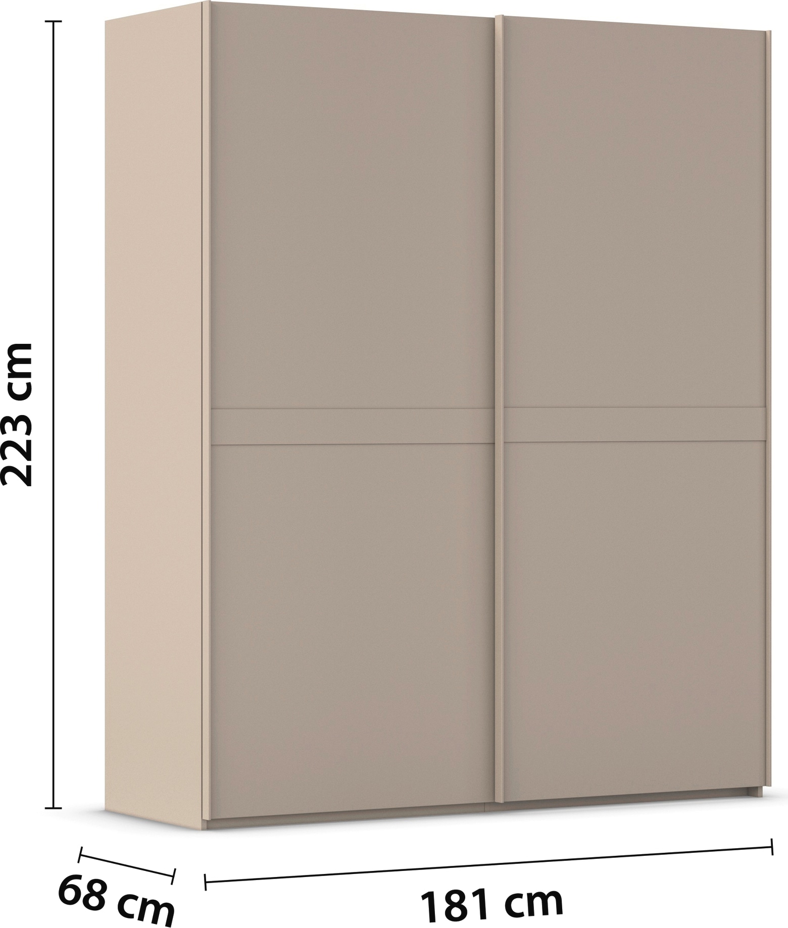 rauch Schwebetürenschrank »Kleiderschrank Schrank Garderobe Schlafzimmerschrank SCALE-LINE« edle Optik mit Bauchbinde in Korpusfarbe Dekorfront MADE IN GERMANY