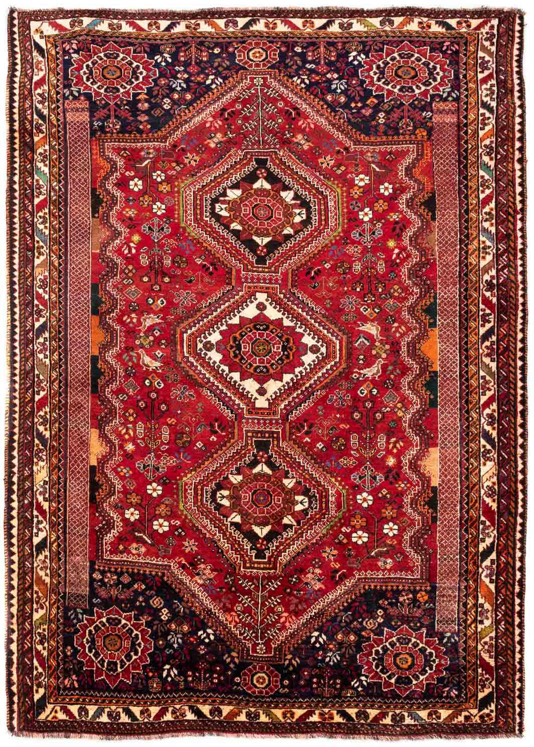 morgenland Wollteppich »Shiraz Medaillon 246 x 160 cm«, rechteckig, 1 mm Hö günstig online kaufen