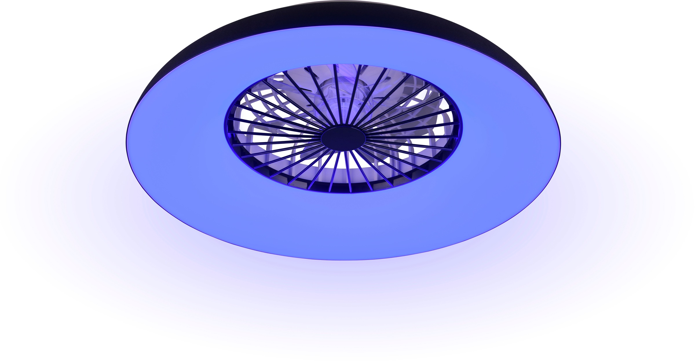 REALITY Leuchten LED Deckenleuchte »SVAERHOLT mit Ventilator, großer Deckenventilator Ø 60cm mit RGB Licht« LED-Board 1 Stk. RGB | warmweiß - kaltweiß 5-Stufen Ventilator Fernbedienung RGB Farbwechsel 4500 Lumen CCT