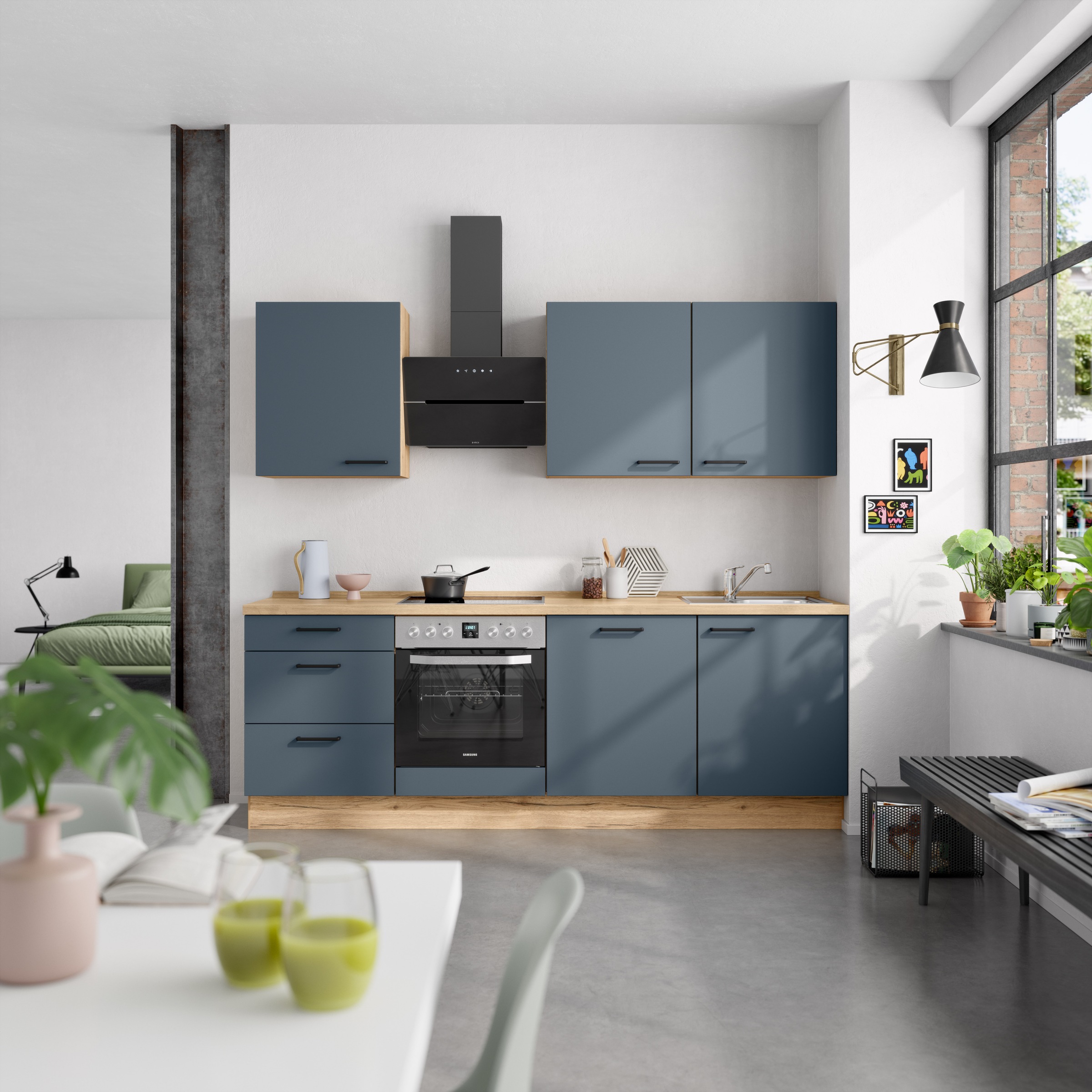 nobilia® Küchenzeile »"Easytouch II"«, vormontiert, Ausrichtung wählbar, Breite 240 cm, wahlw. mit E-Geräten