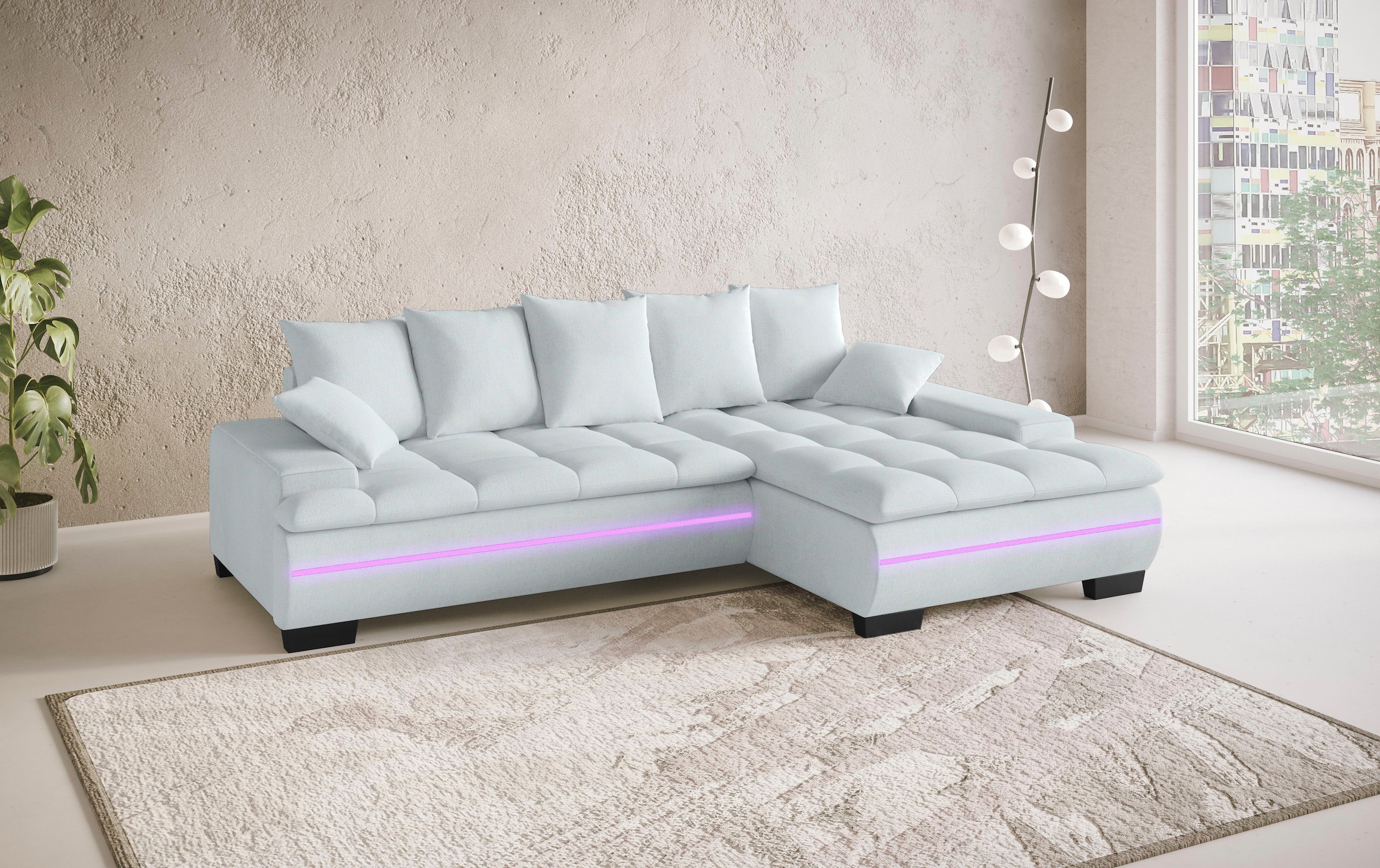 Mr. Couch Ecksofa »Haiti II, L-Form«, RGB-LED Beleuchtung, Kaltschaum, wahl günstig online kaufen