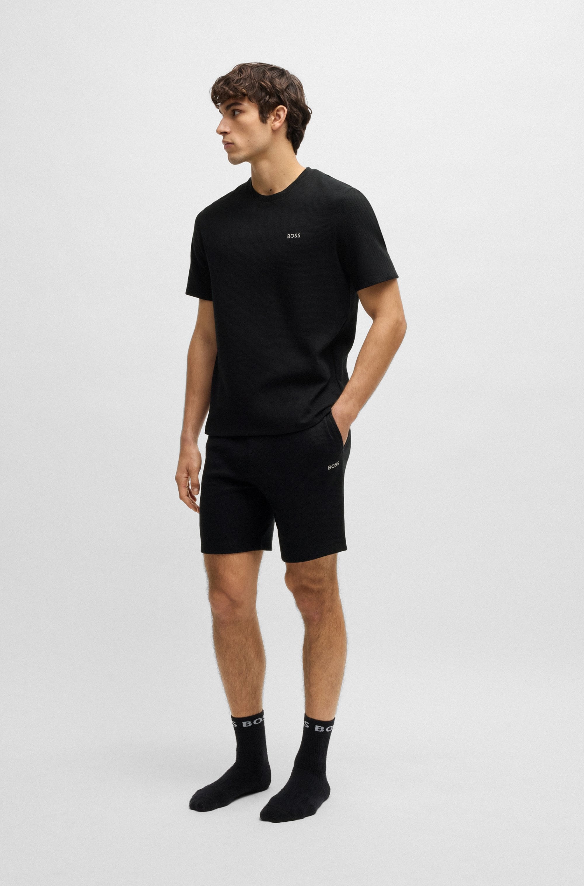 BOSS Pyjamaoberteil »Waffle T-Shirt«