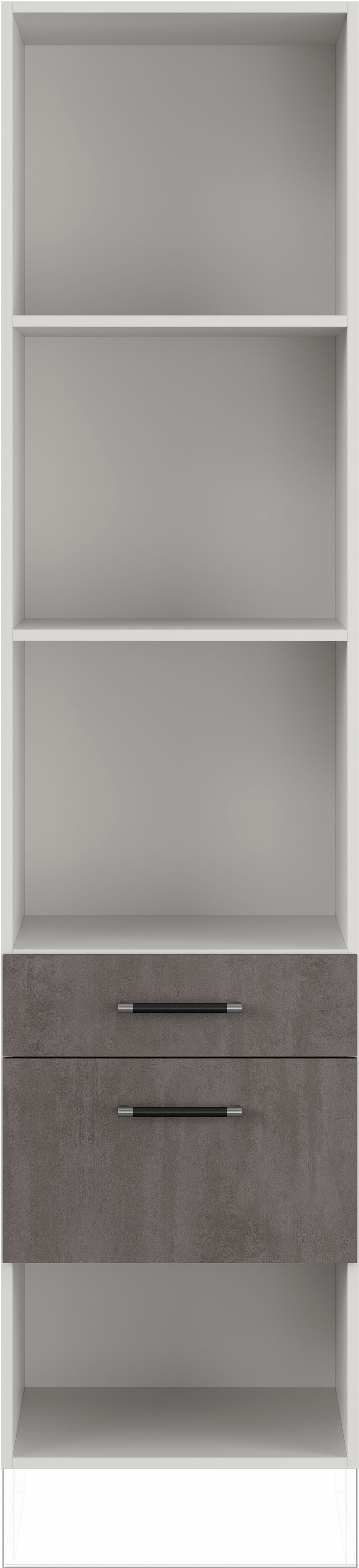 IMPULS KÜCHEN Seitenschrank »"Prag", Breite/Höhe: 50/205,1 cm, mit Soft-Close« vormontiert, mit Schubkasten, mit Auszug, mit verstellbaren Fachböden