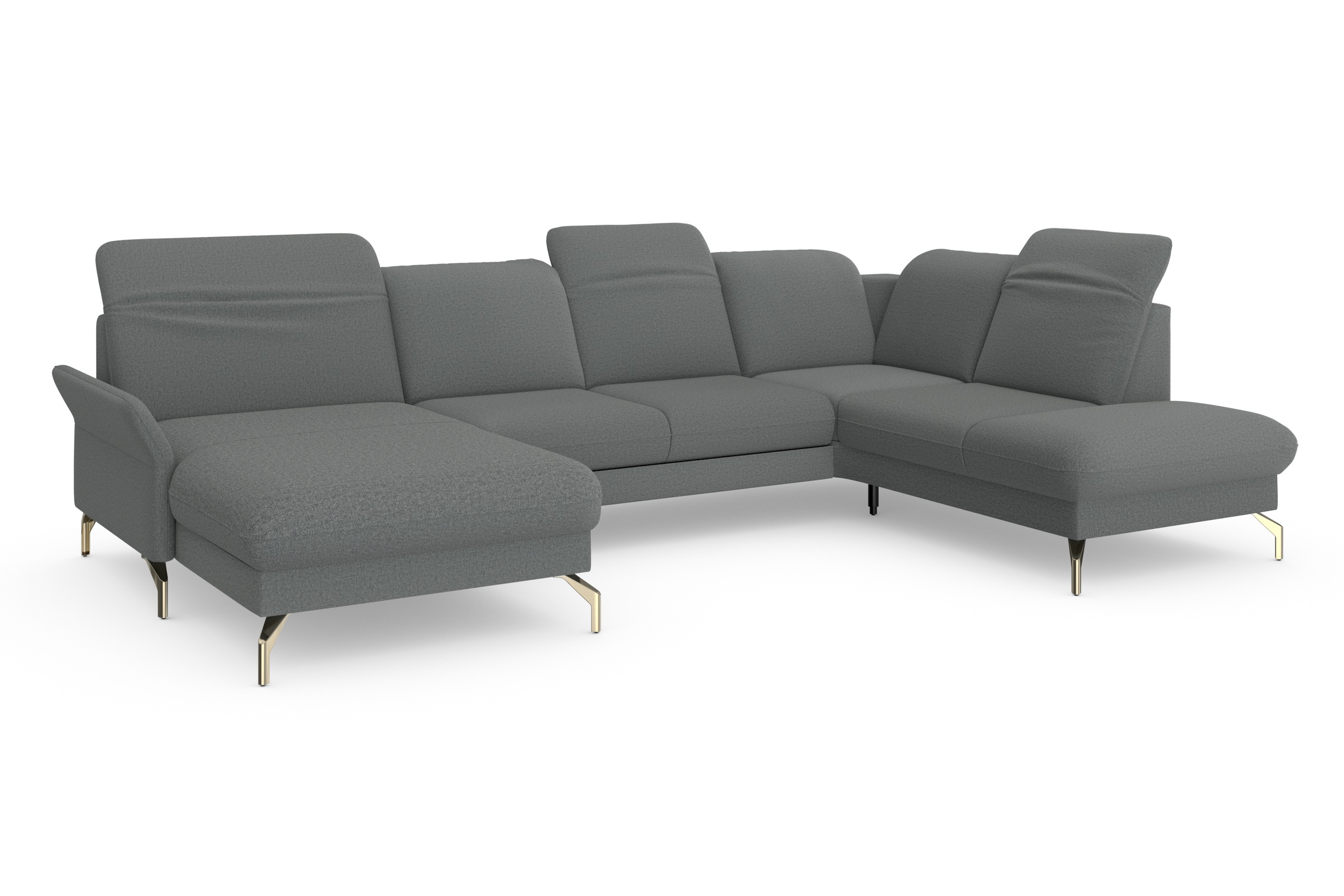 sit&more Wohnlandschaft »Fashion U-Form«, wahlweise mit Kopfteilverstellung, Vorziehsitz, motorisch, Nickelfüße