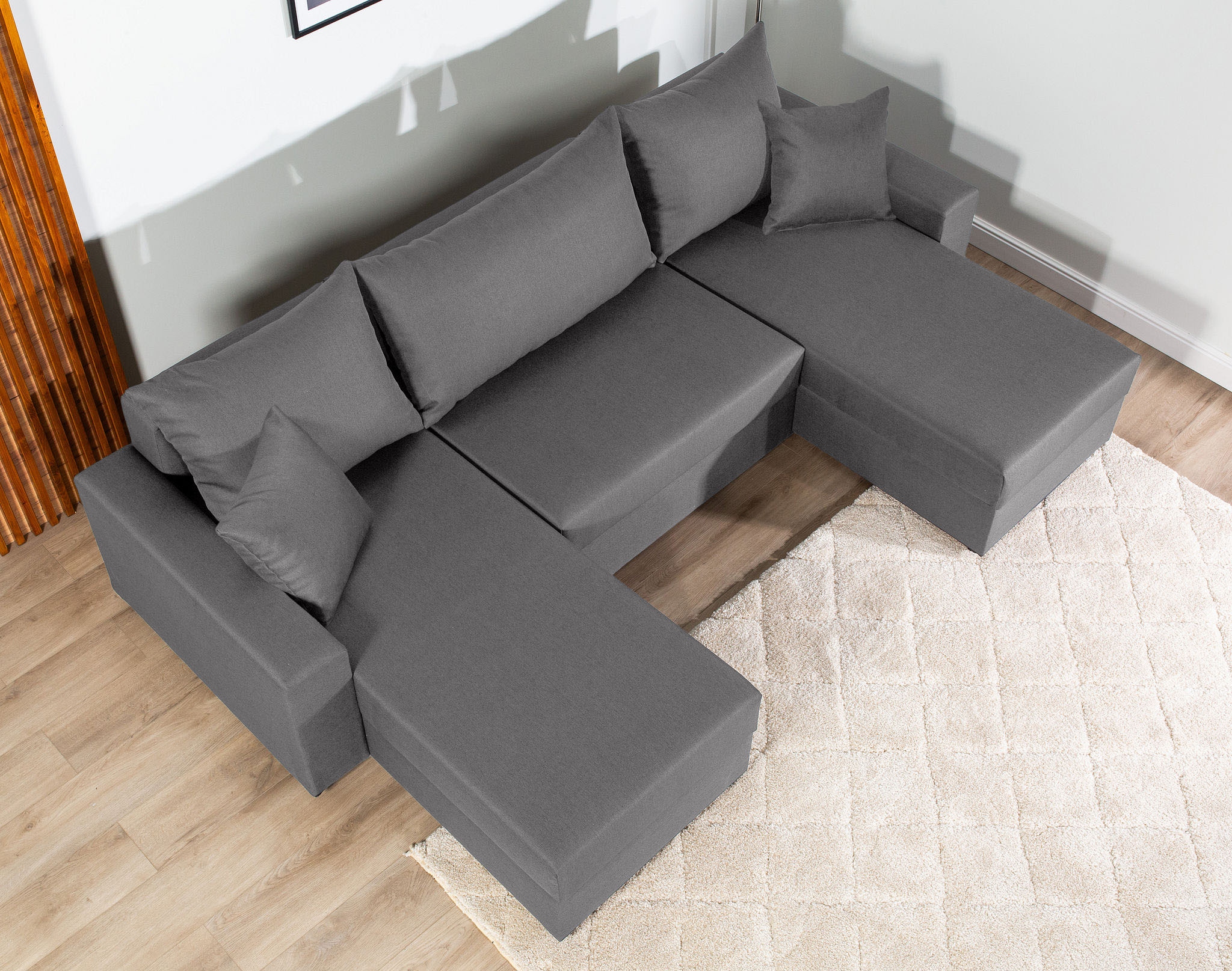 COLLECTION AB Wohnlandschaft »Pico U-Form, Breite 252, mit Armlehne Schlaffunktion, Bettkasten«, Wohnlandschaft,2 X Ottomane,Polyätherschaum Polsterung