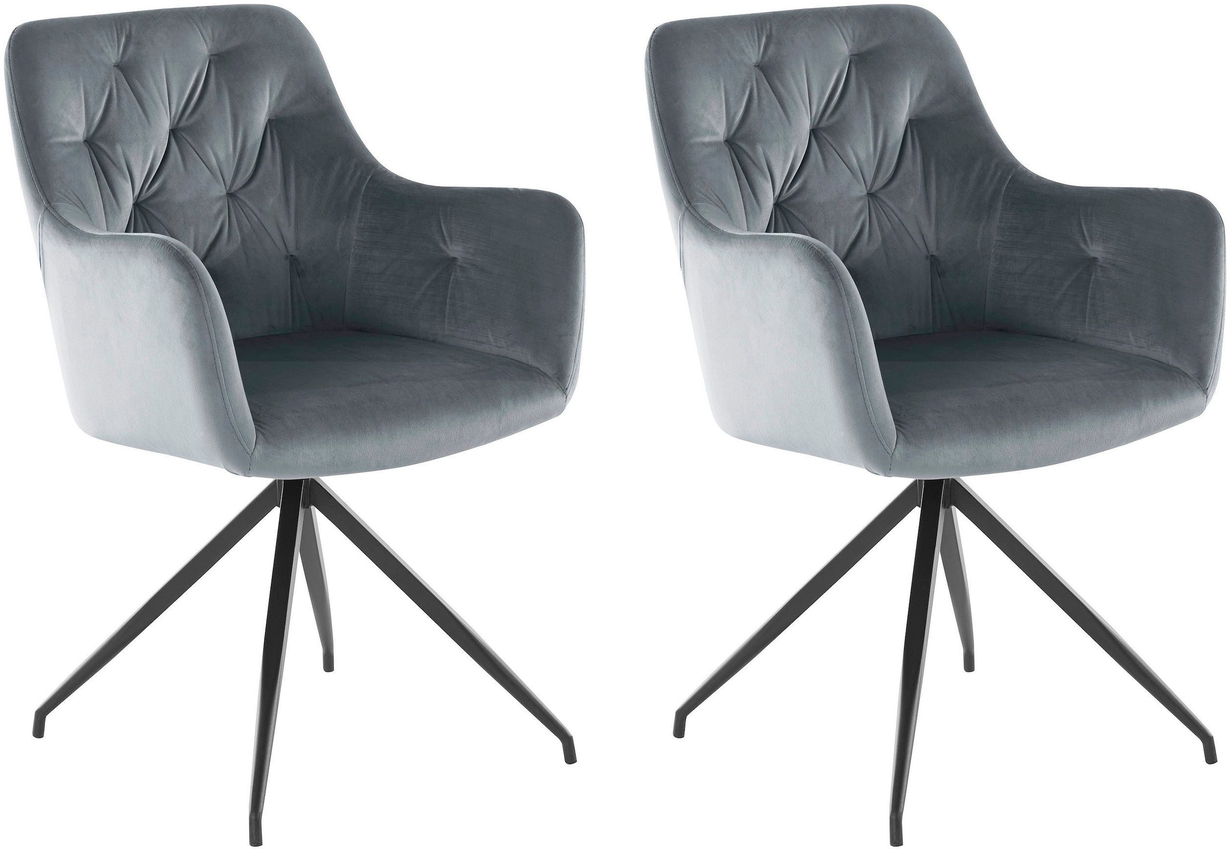 INOSIGN Esszimmerstuhl »Tina« (Set) 2 Stk.Schalenstuhl mit softem Samtvelou günstig online kaufen