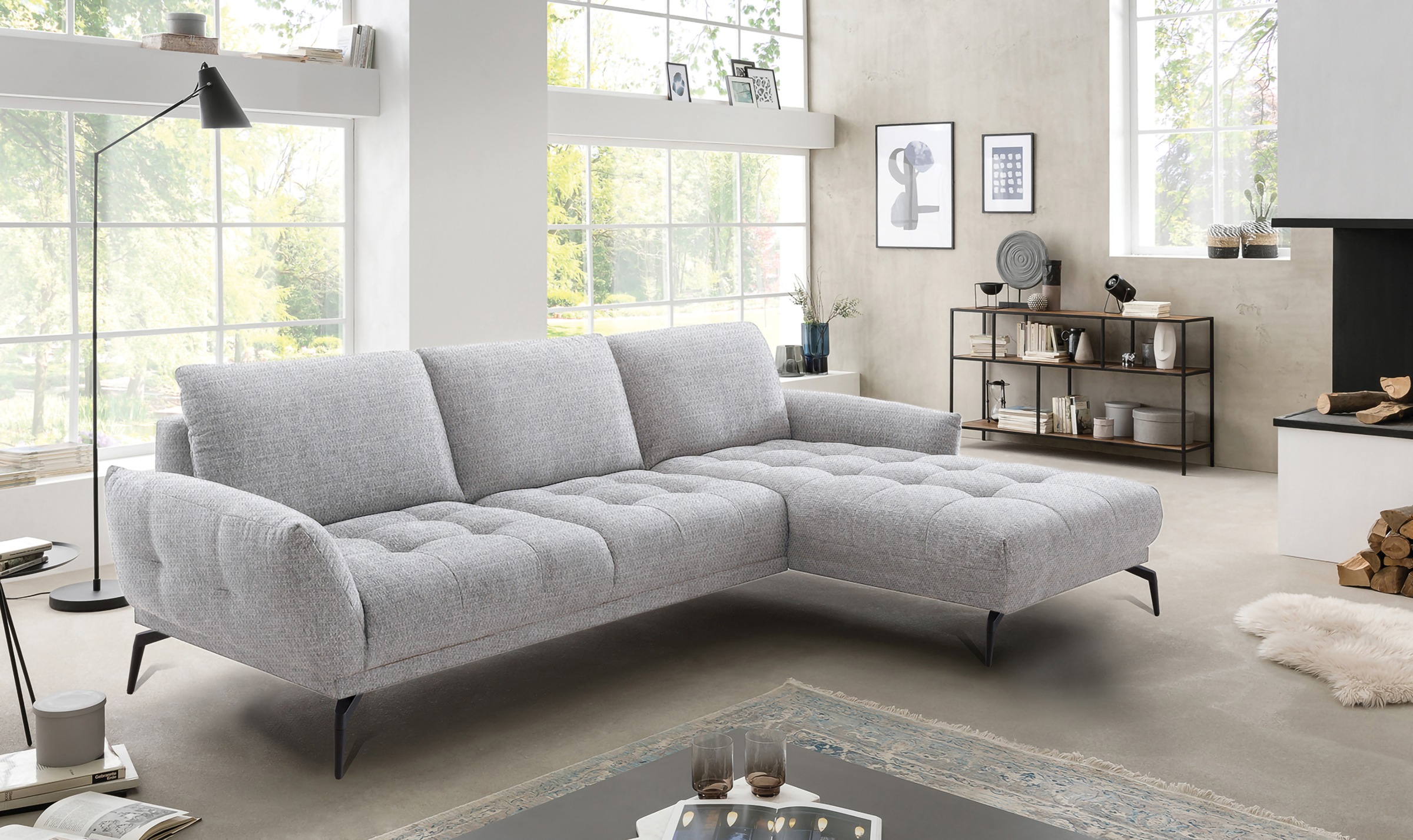 exxpo - sofa fashion Ecksofa »NICEA erstklassiger Sitzkomfort, L-Form, bode günstig online kaufen
