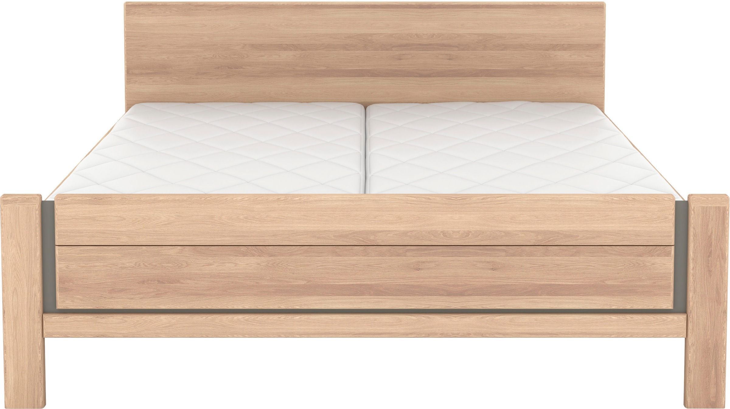Musterring Holzbett »Sorrent, Bettgestell, Bettrahmen, teilmassiv Eiche«, (MADE IN GERMANY), Eiche teilmassiv, Liegehöhenverstellung, Stollenfußteil