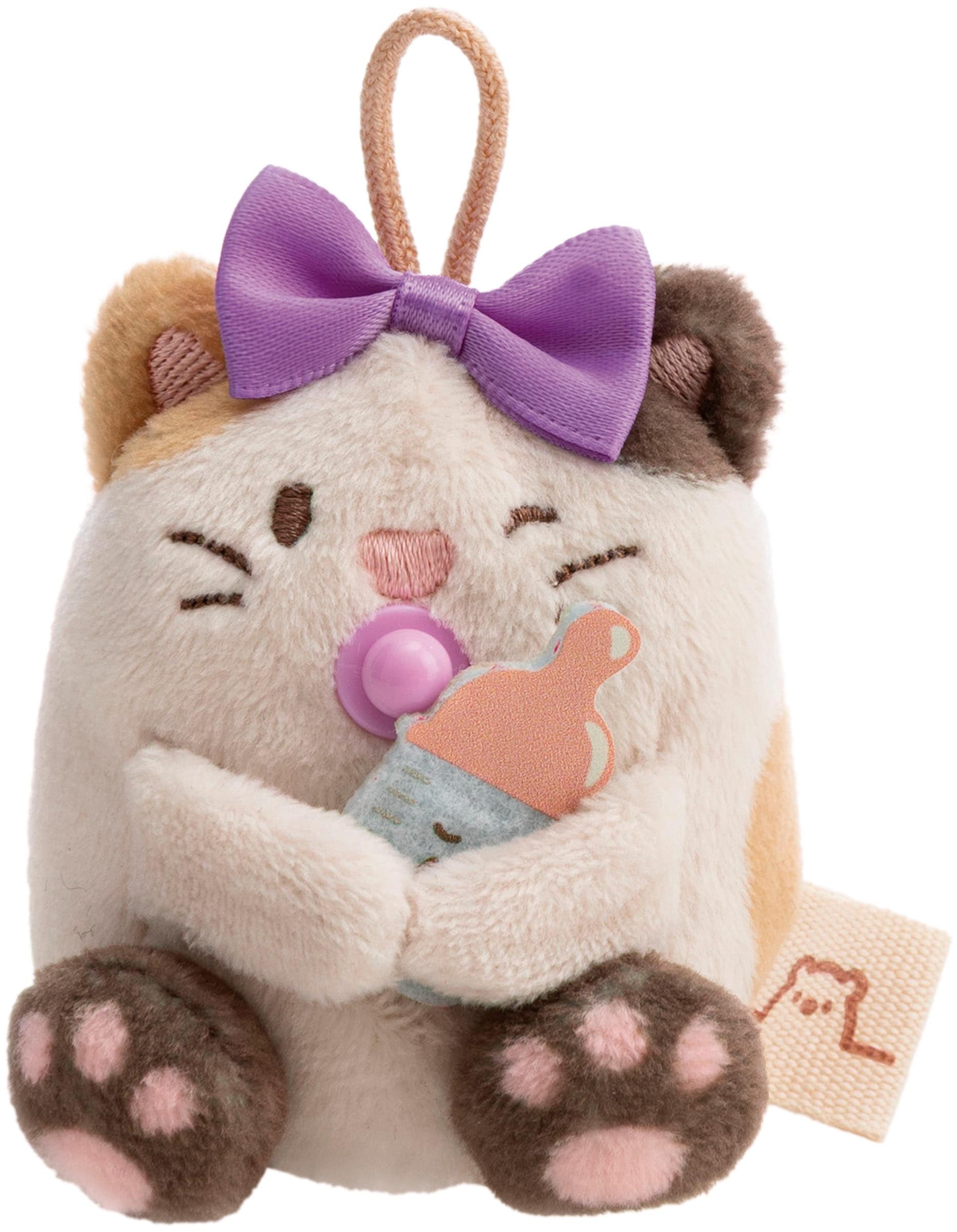 Nici Kuscheltier »mymochi, Set Katze Angy 7cm mit Babyflasche & Bettchen mit Karabiner« in Geschenkbox