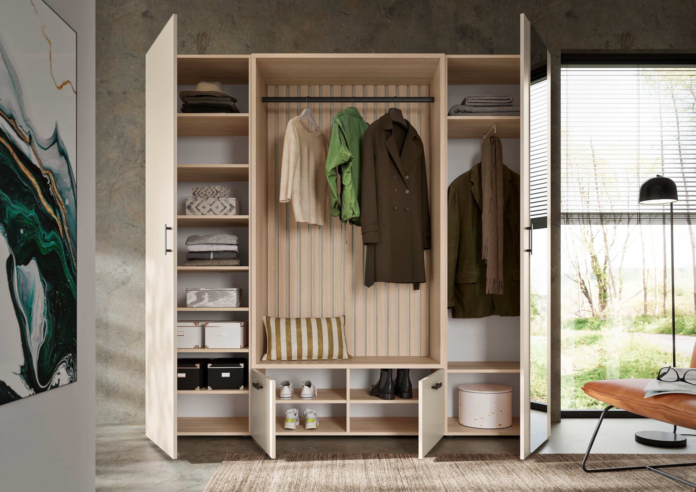 HBZ Garderoben-Set »Hannover Kompaktgarderobe B/H/T 210x200x45 cm« 4 Stk. tlg.