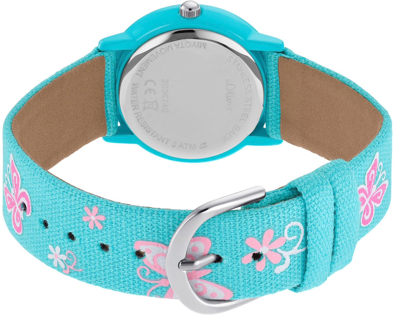 s.Oliver Quarzuhr, Armbanduhr, Kinderuhr, Mädchen, Schmetterlinge, Blumen, Geschenkidee