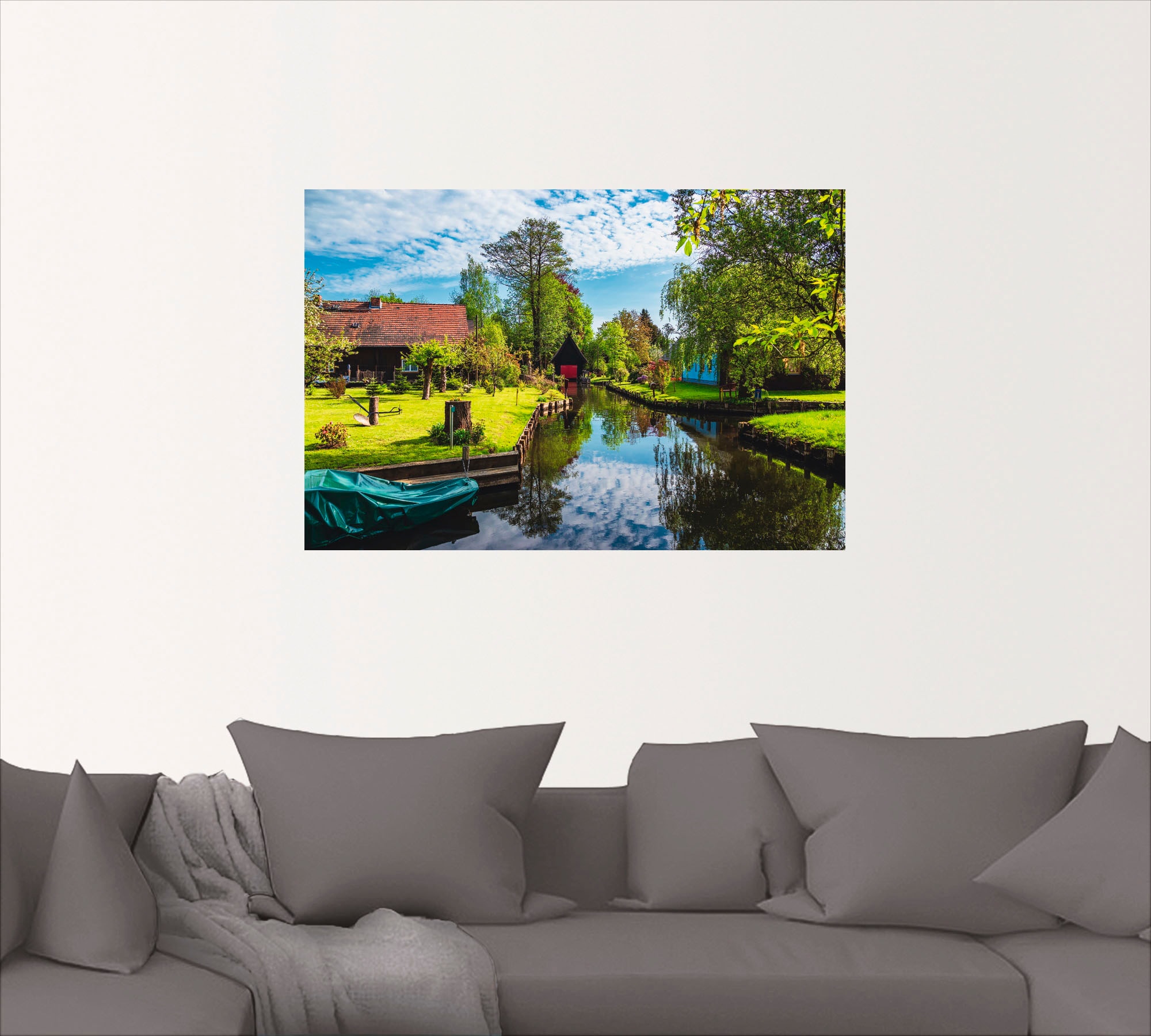 Artland Wandbild »Gebäude im Spreewald in Lehde I«, Gebäude, (1 St.), als Leinwandbild, Wandaufkleber in verschied. Größen