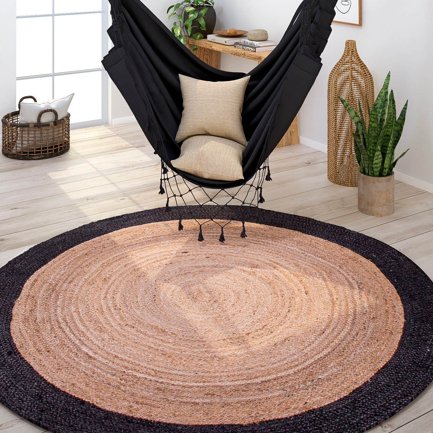 Paco Home Teppich »Viborg 594«, rund, 6 mm Höhe, Jute, Modern, Boho, Ethno, günstig online kaufen