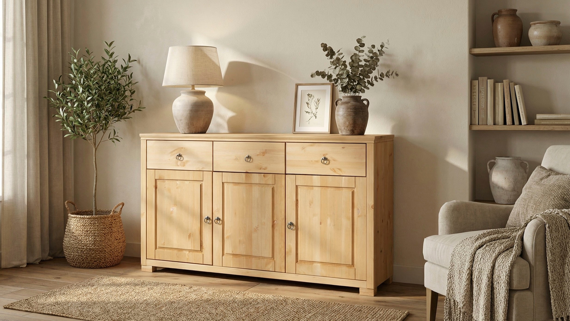 Home affaire Sideboard »Gotland« Kommode, Breite 147 cm, aus massiver Kiefe günstig online kaufen