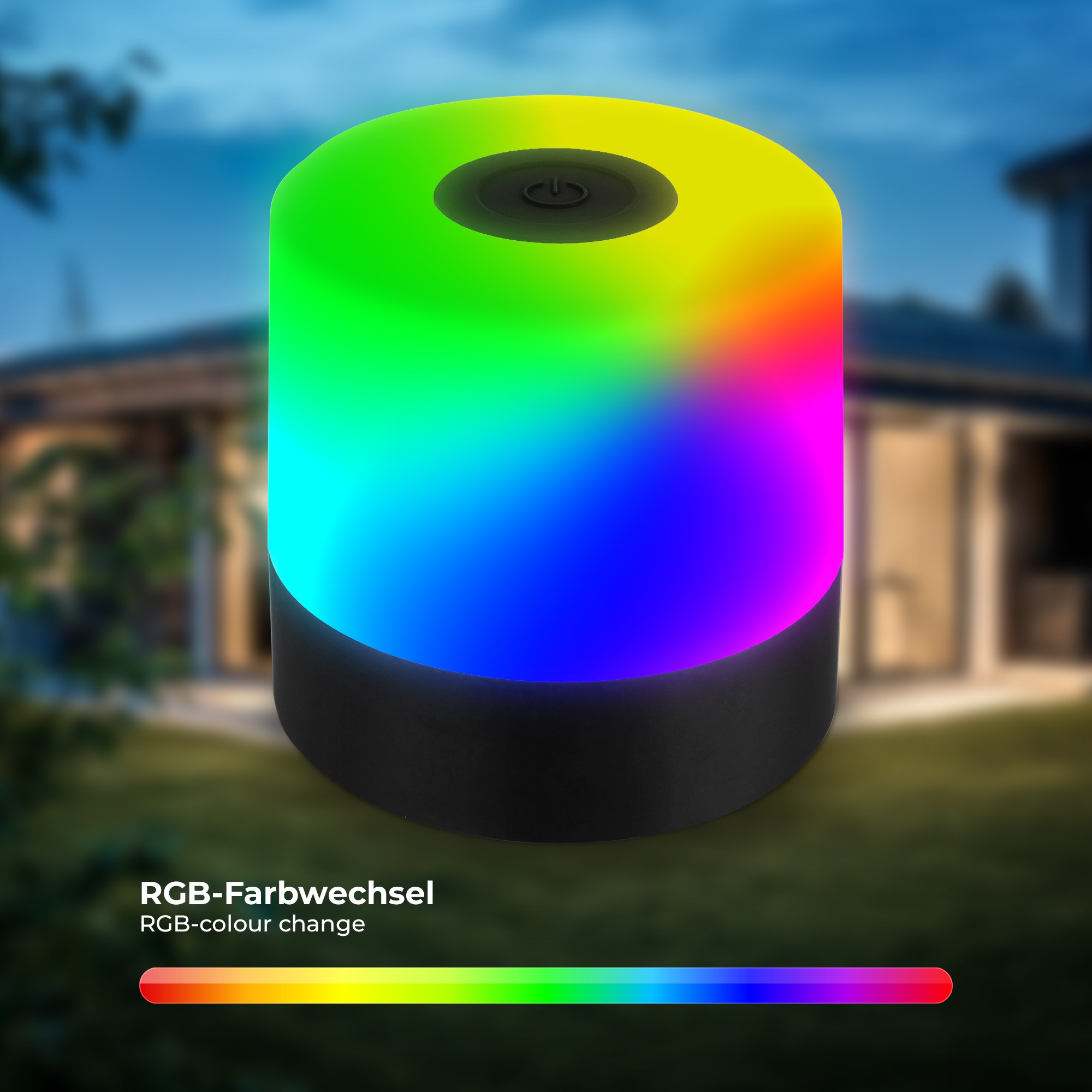 B.K.Licht Außen-Tischleuchte »BKL1590 Kabellose RGB Tischlampe, 4-Stufen Dimmer, mit USB«, 1 flammig, Leuchtmittel LED-Modul | LED fest integriert, 2.700 K, 200 Lm, 2,5W, IP44, nicht dimmbar, 7x7cm, Schwarz
