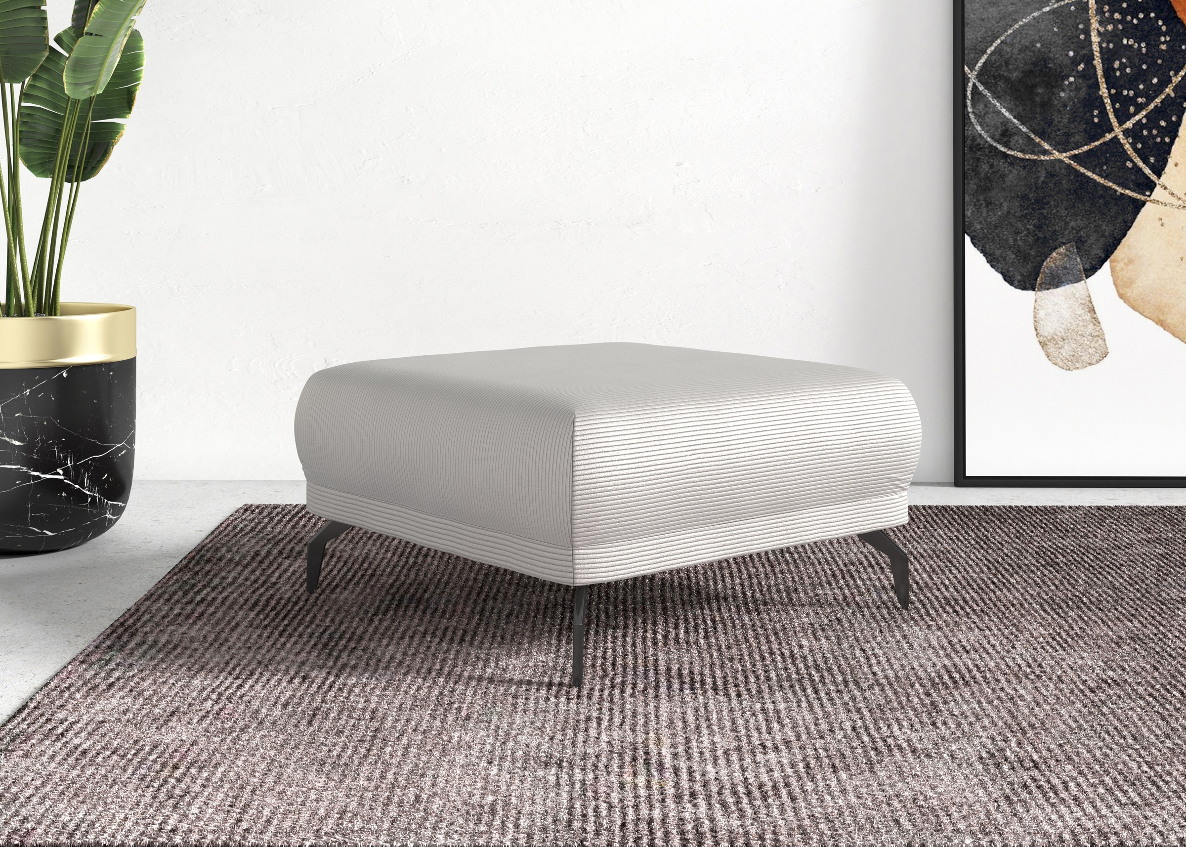 Home affaire Hocker »Coco« Cord-Bezug in 2 Ausführungen, Füßen 15 cm hoch günstig online kaufen