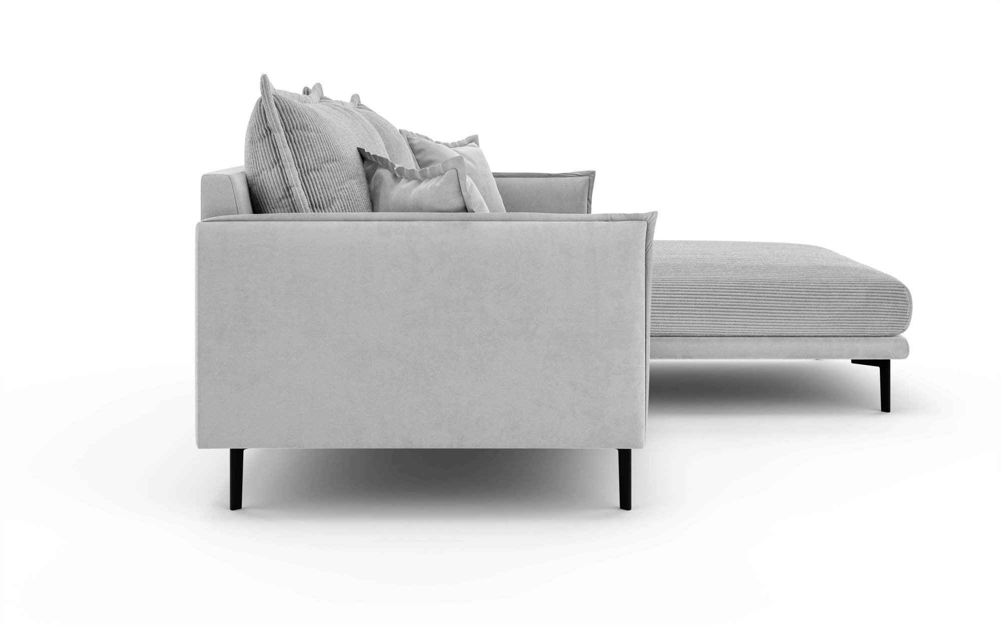 INOSIGN Ecksofa »ALEXANDRIA mit Recamiere rechts oder links bestellbar, moderne Bezüge«, L-Form mit Wellenunterfederung, Maße: B/H/T 246/86/190 cm