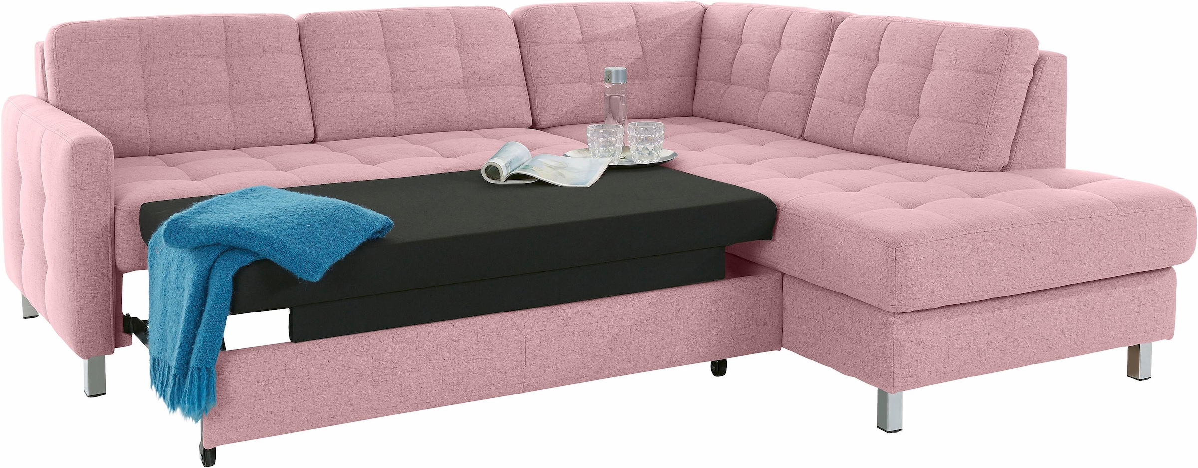 sit&more Ecksofa »Picasso L-Form«, wahlweise mit Bettfunktion und Bettkasten