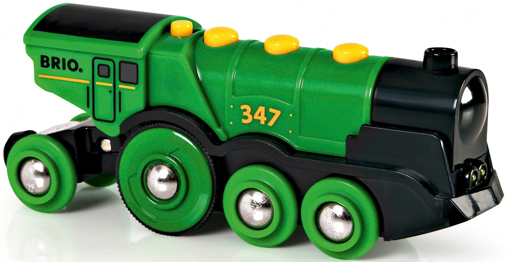 Spielzeug-Eisenbahn »BRIO® WORLD, Grüner Gustav Batterielok«, mit Soundfunktion, Made...