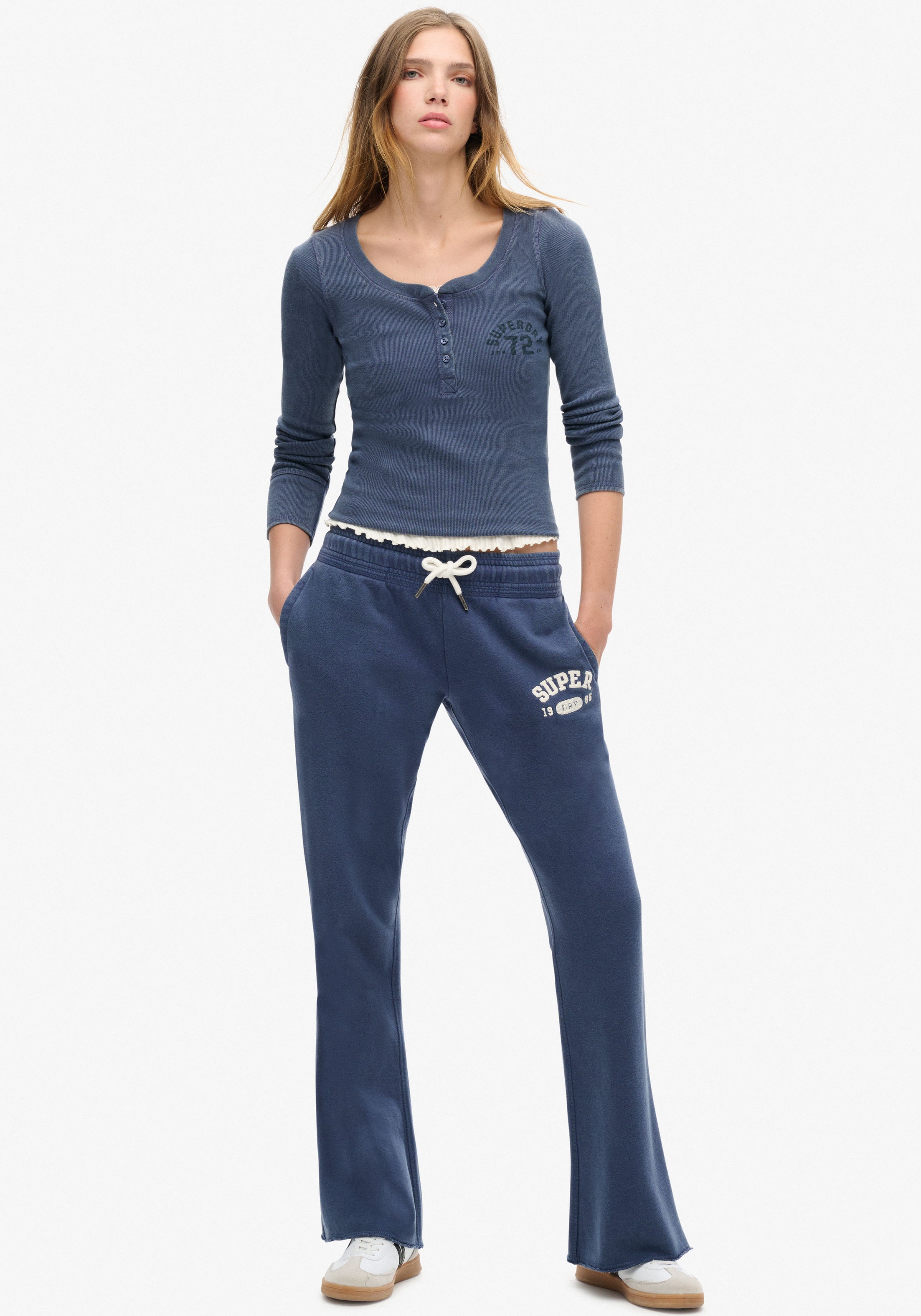 Superdry Langarmshirt »ATHLETIC BUTTON DOWN LS TOP« im Henley-Stil