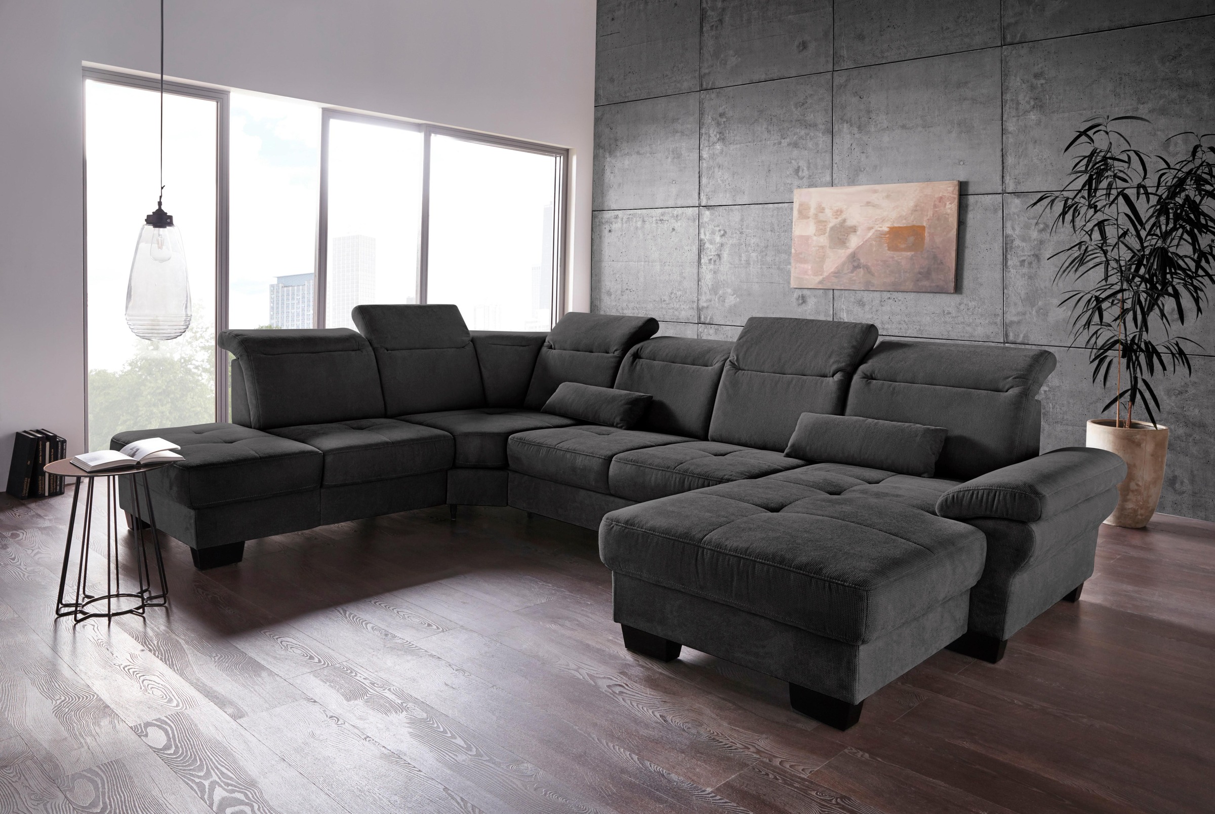 PLACES OF STYLE Wohnlandschaft »Cornwall U-Form« inkl. Sitztiefenverstellun günstig online kaufen