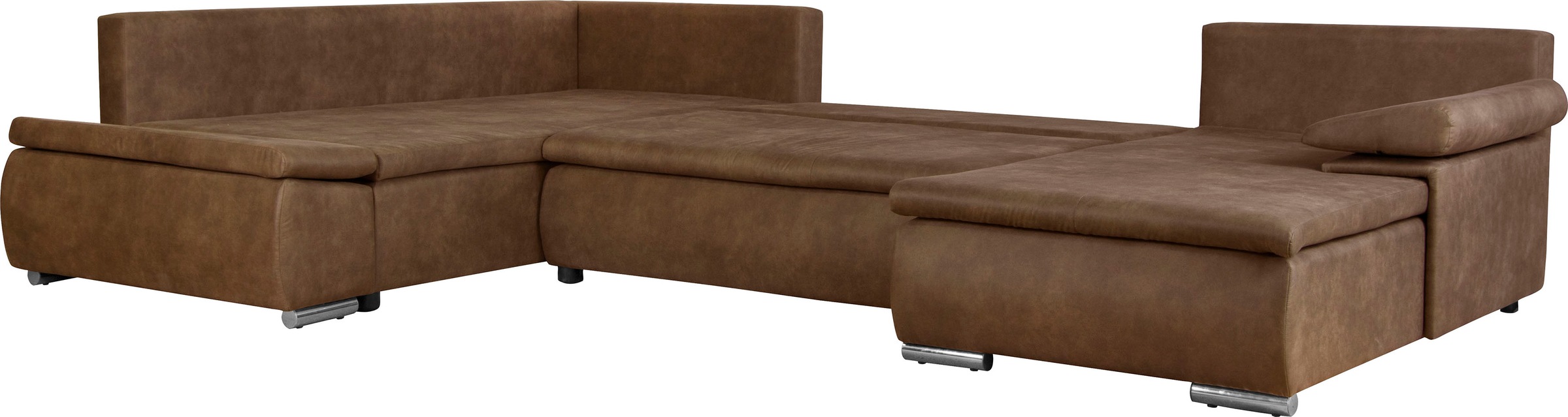 Home affaire Wohnlandschaft »Acra U-Form«, mit Bettfunktion und Bettkasten, in Mattenoptik