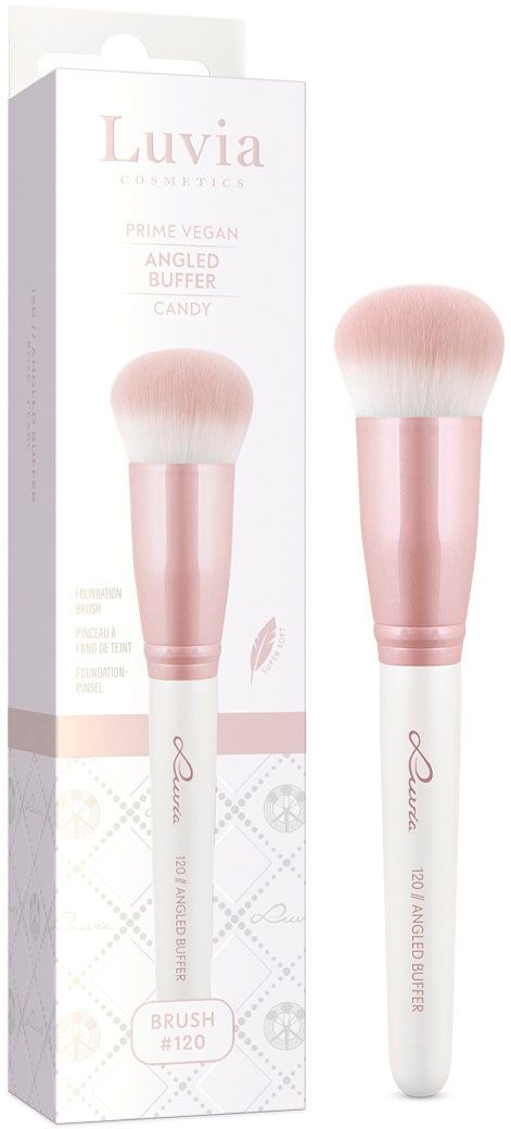 LUVIA COSMETICS Foundationpinsel »120 // Angled Buffer - Candy« Abgeschrägte Form, präzise, Nurai-Pinselhaar, natürliches Finish. rose pearl...
